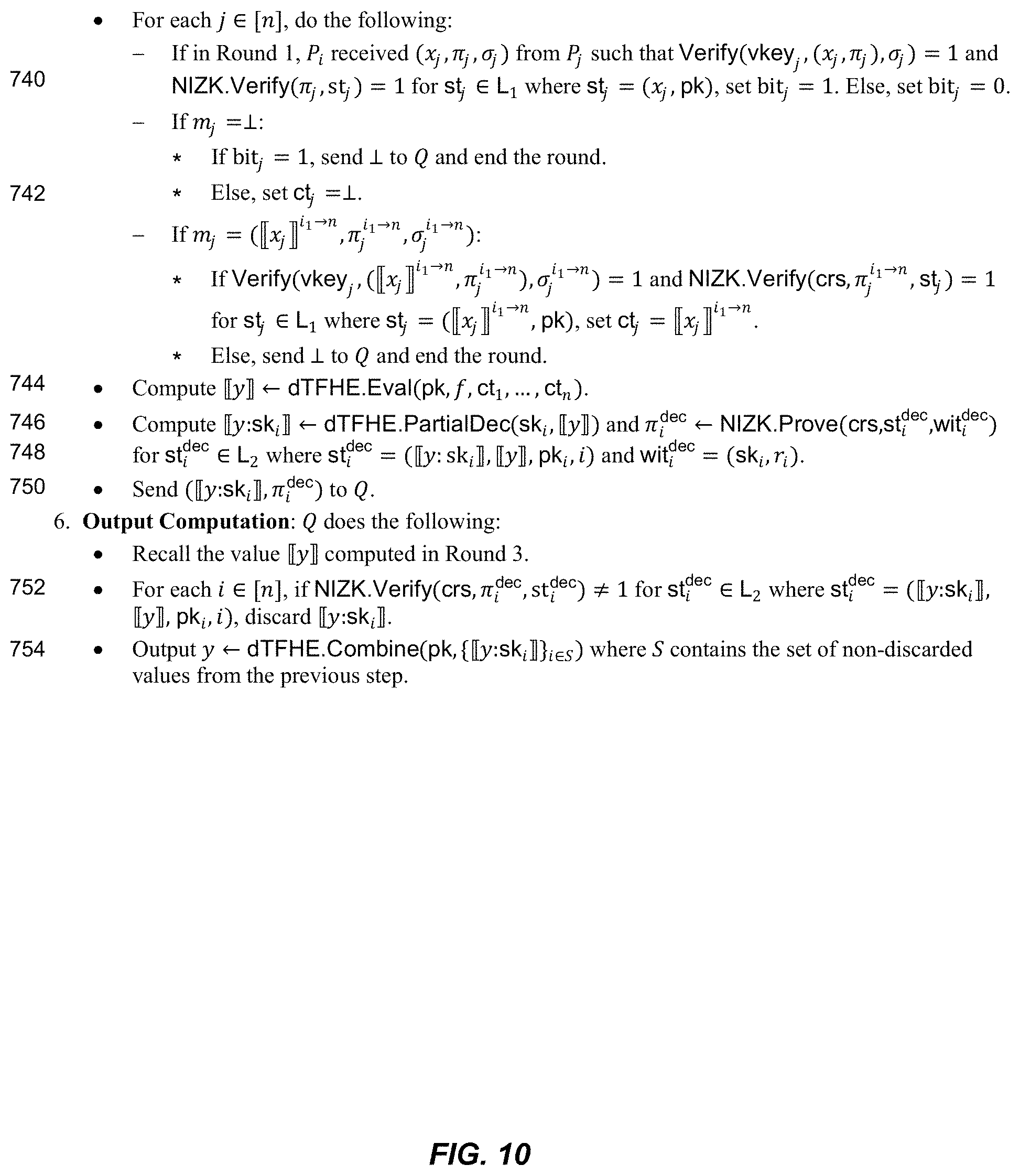 Patent US11784803 Figure 10 – Round-efficient fully secure solitary multi-party computation with honest majority