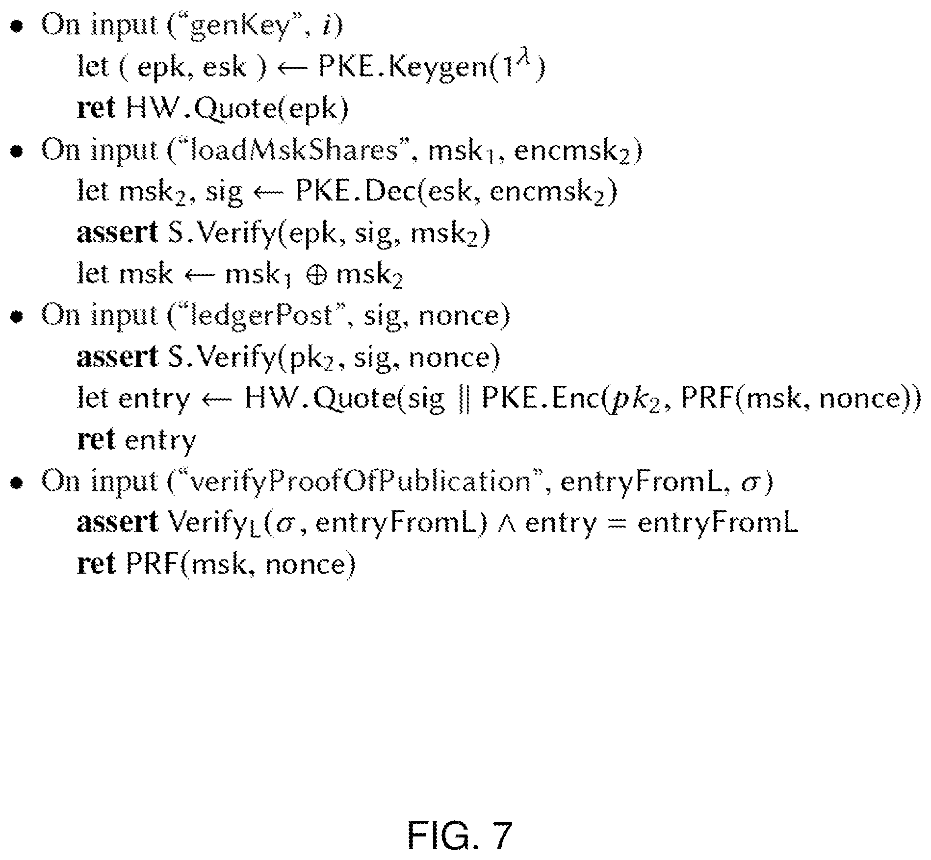 Patent US11784826 Figure 7 – System, method, and computer program product for secure real-time n-party computation