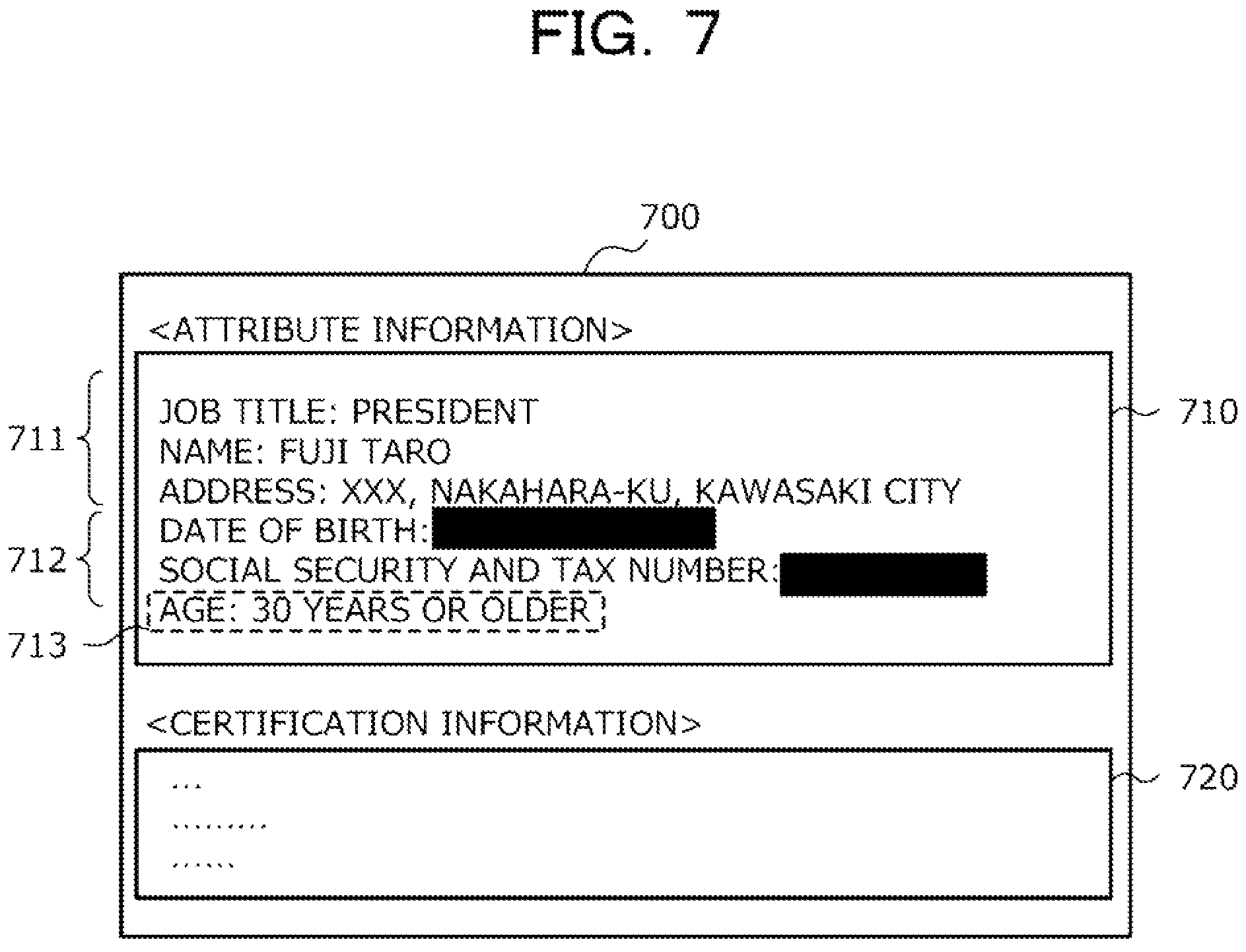 Patent US11784828 Figure 7 – Computer-readable recording medium storing information processing program, information processing method, information processing device, and information processing system