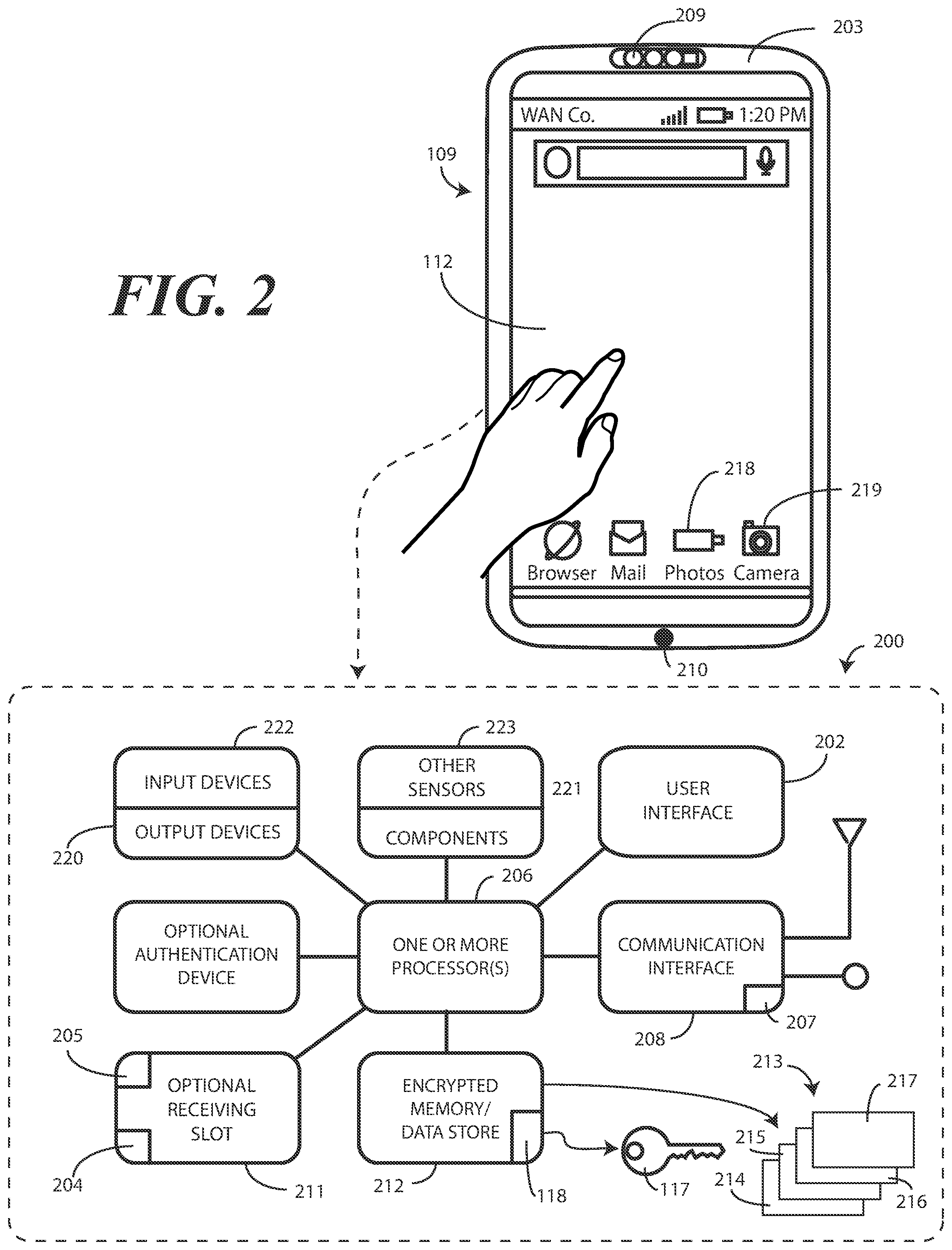 Patent US11784834 Figure 2 – Electronic devices and corresponding methods for verifying device security prior to use