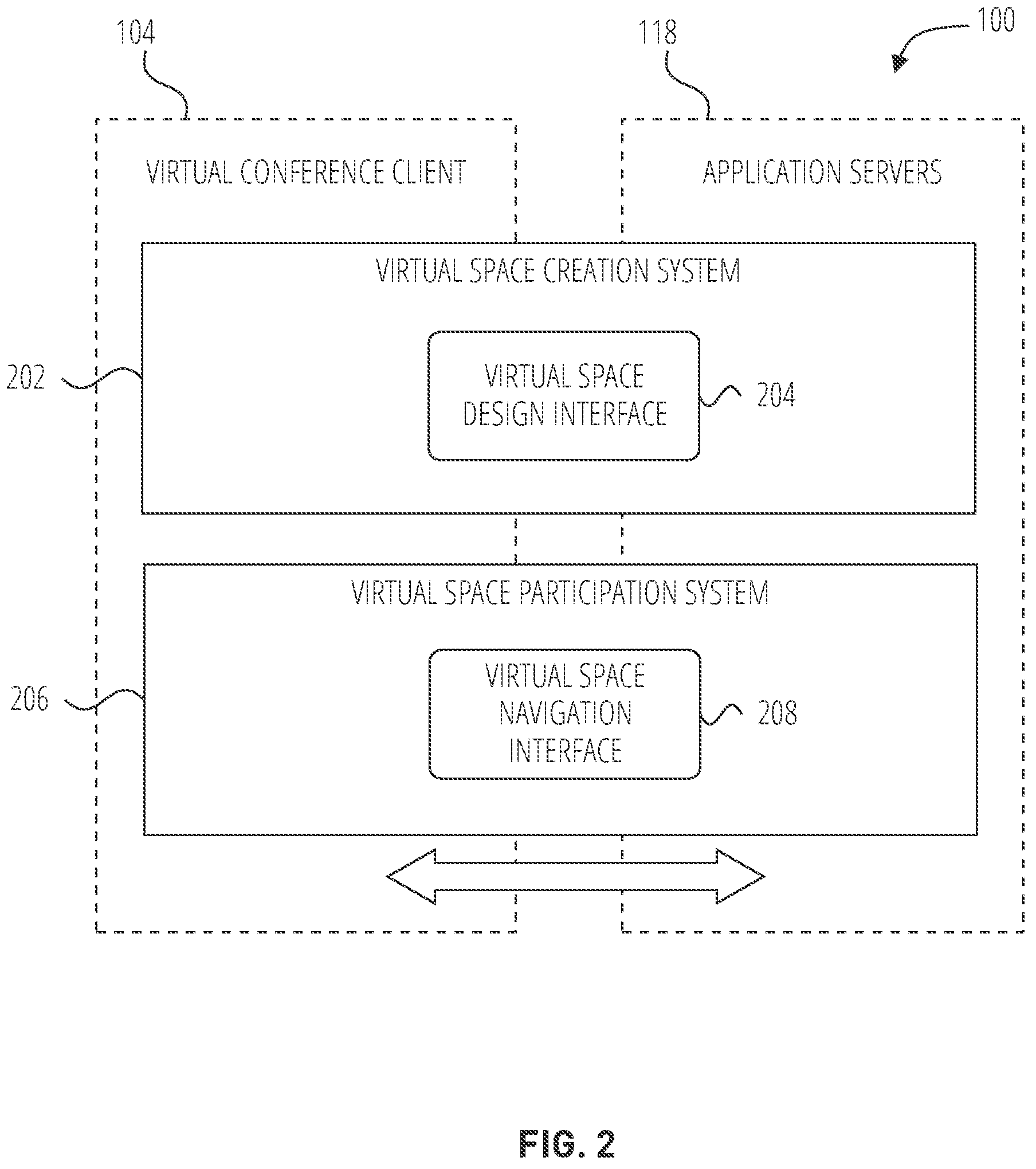 Patent US11784841 Figure 2 – Presenting participant reactions within a virtual conferencing system