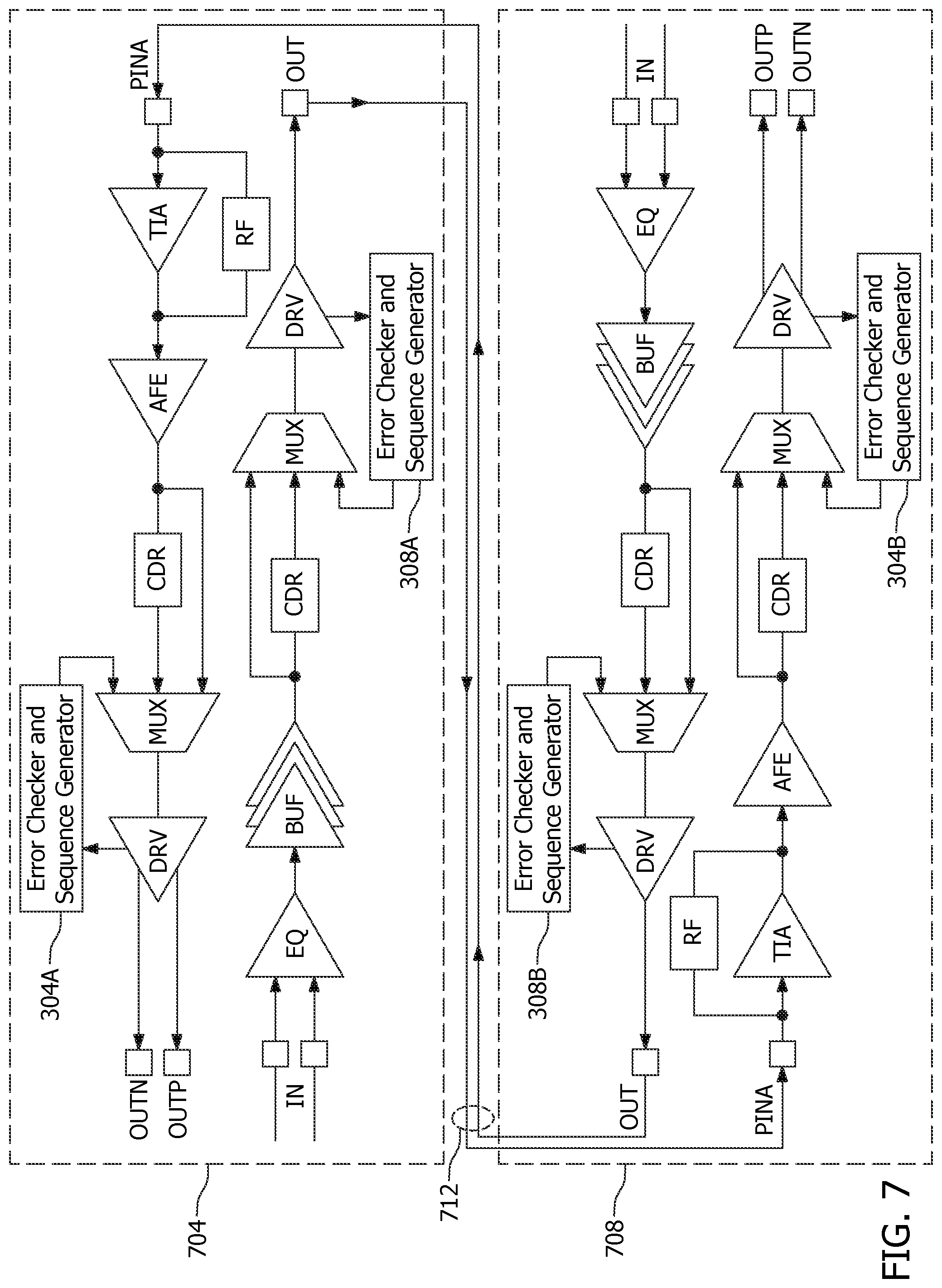 Patent US11784856 Figure 7 – Area efficient high-speed sequence generator and error checker