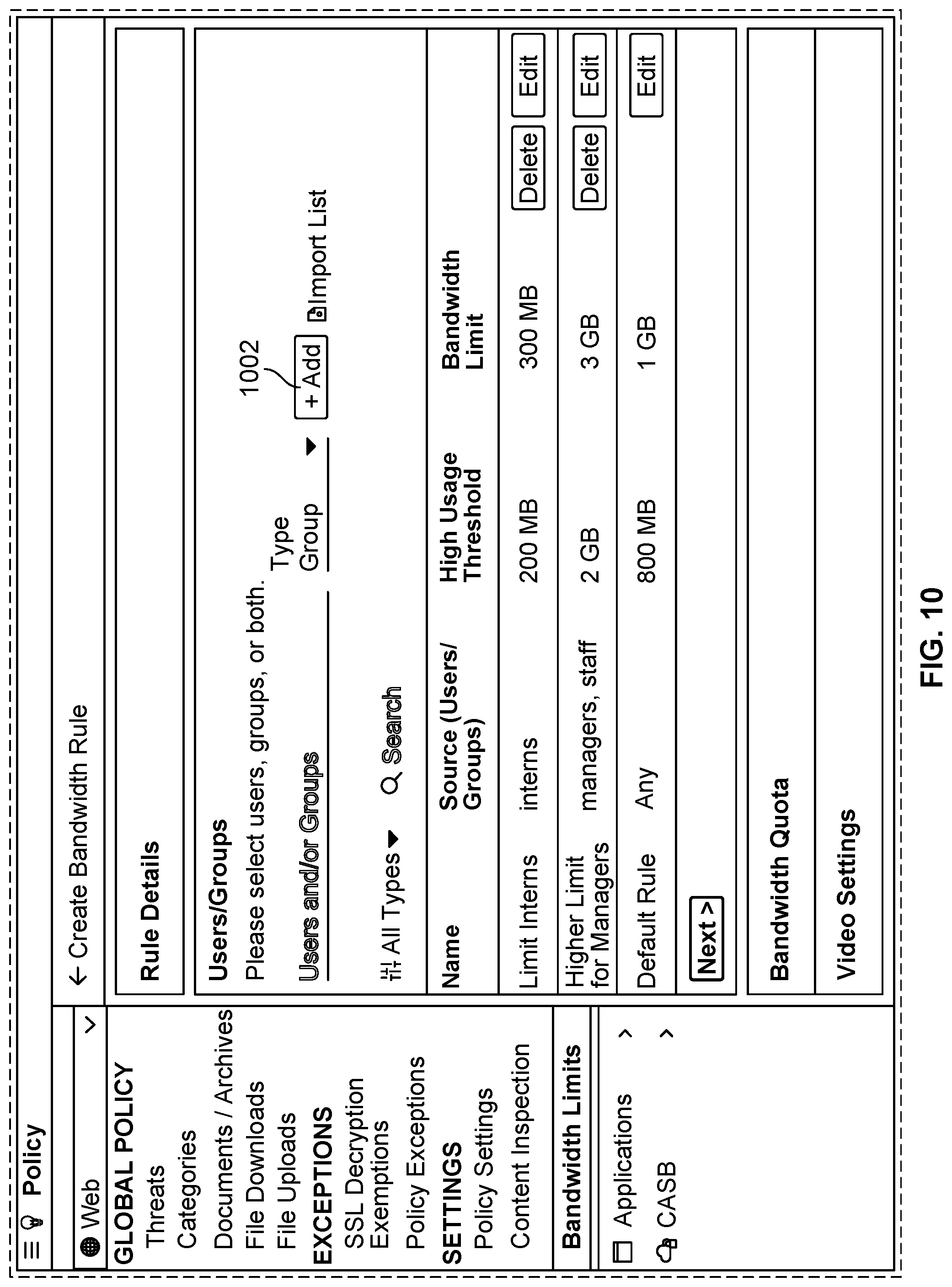 Patent US11784887 Figure 10 – Bandwidth throttling