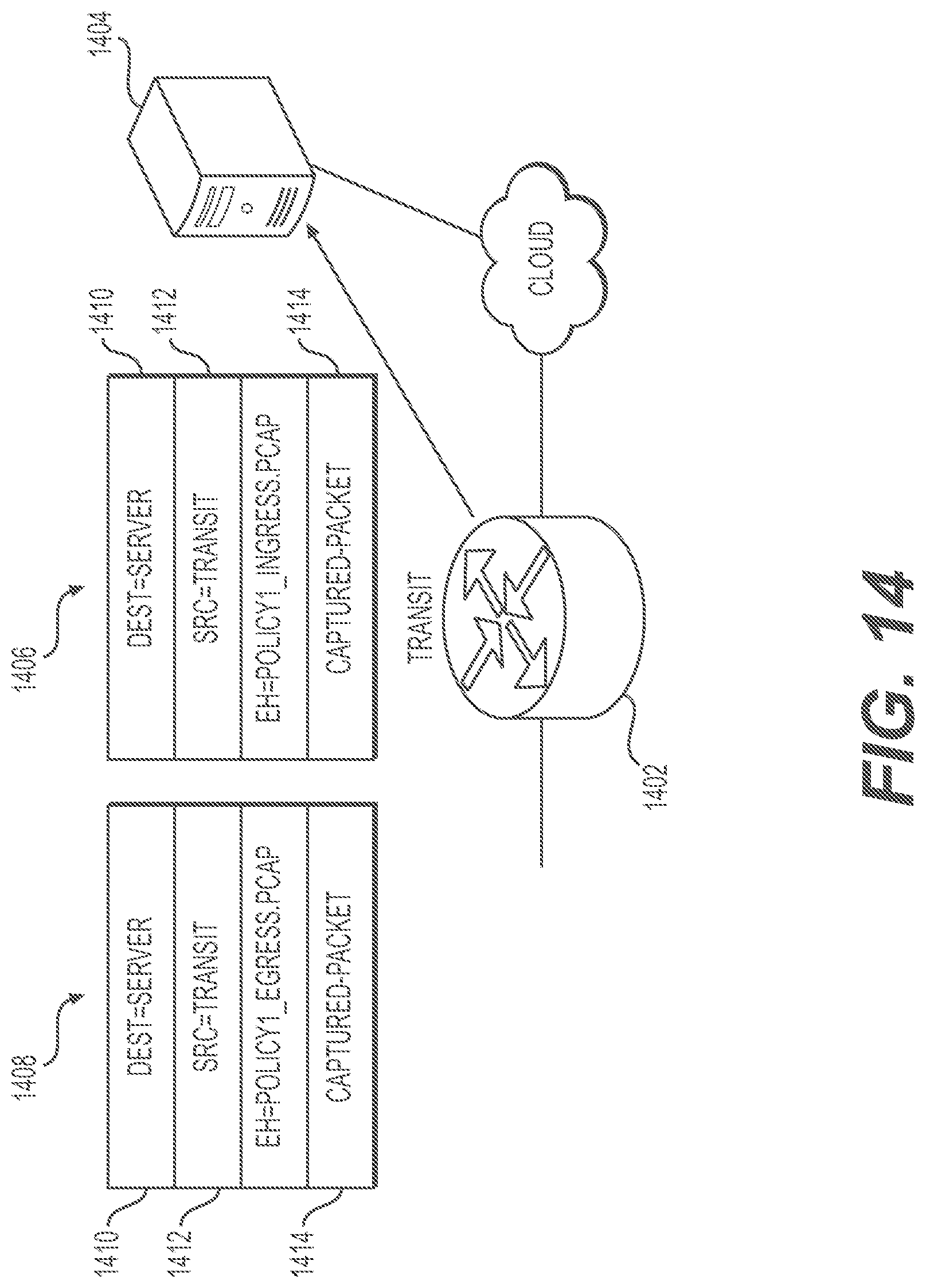 Patent US11784928 Figure 14 – System and method for dataplane-signaled packet capture in IPv6 environment