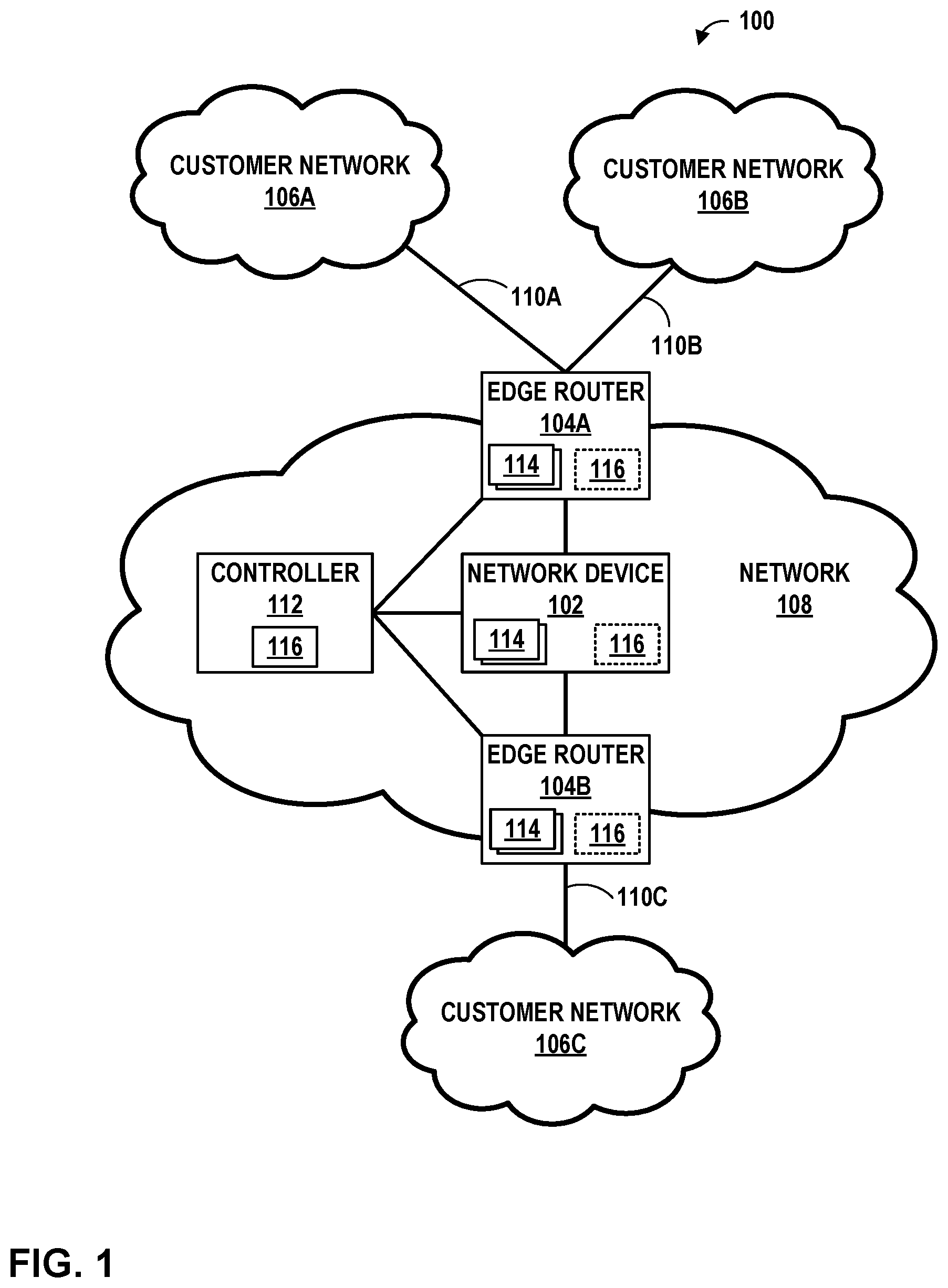 Patent US11784937 Figure 1 – Dropped packet detection and classification for networked devices