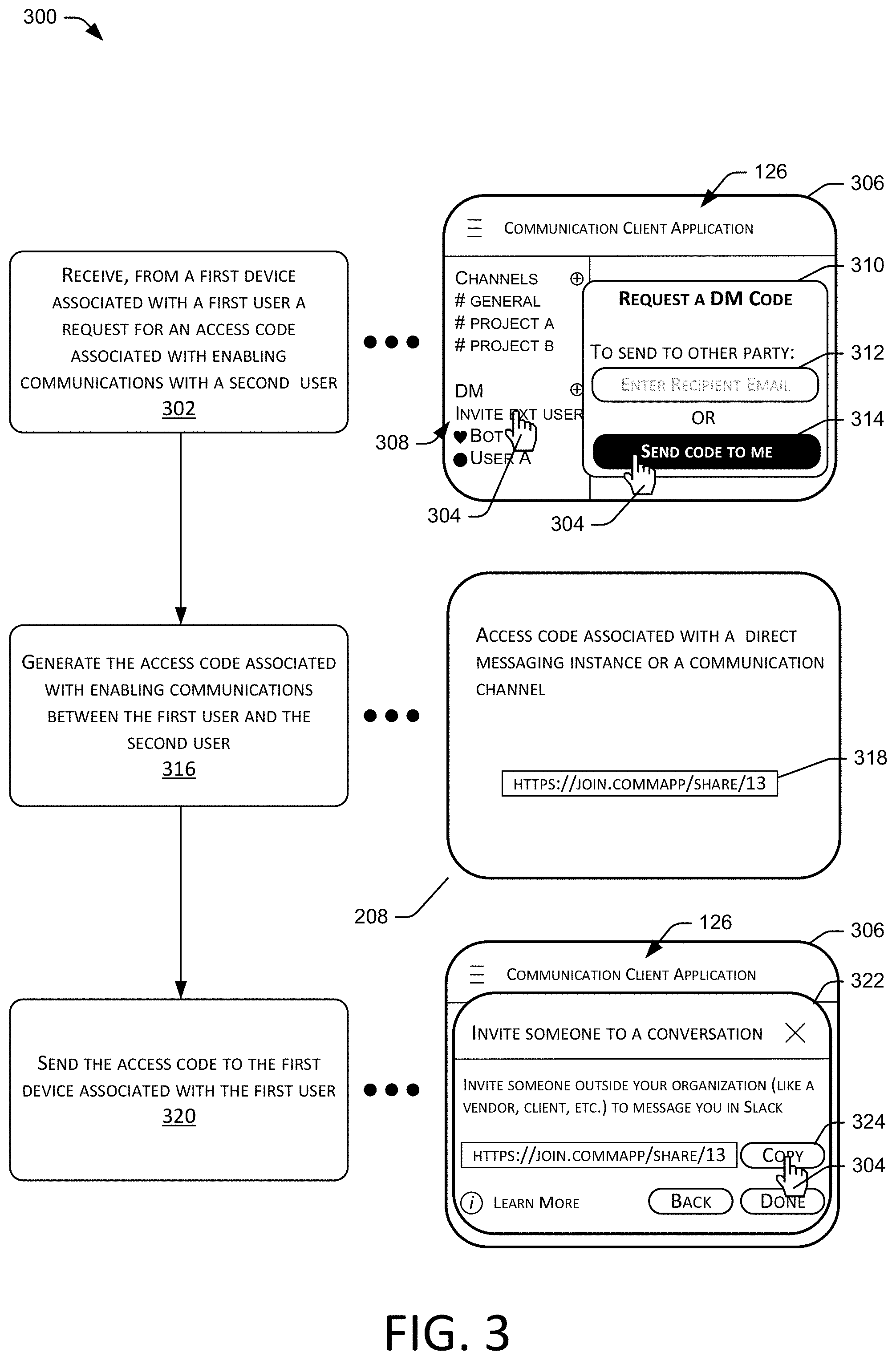 Patent US11784949 Figure 4 – Limited functionality interface for communication platform