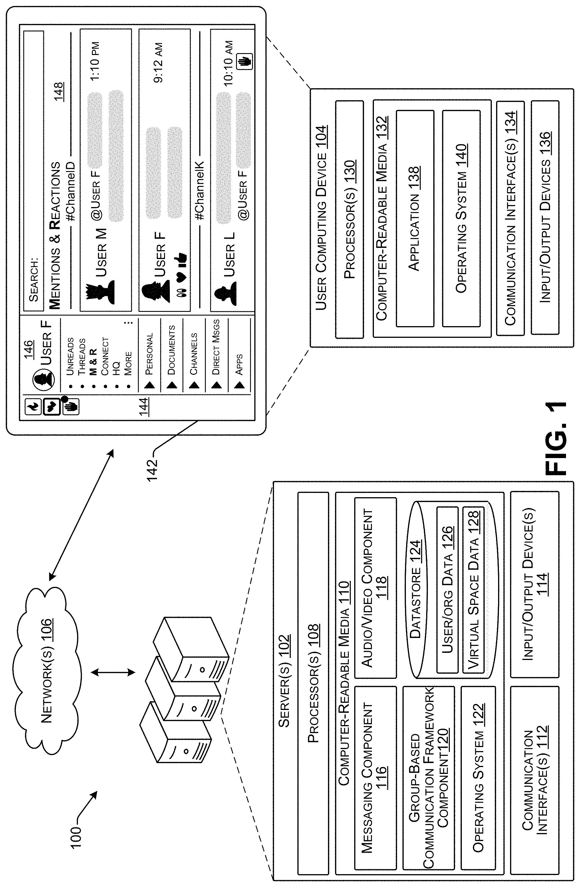 Patent US11784955 Figure 1 – Virtual space server redundancy across geographic regions