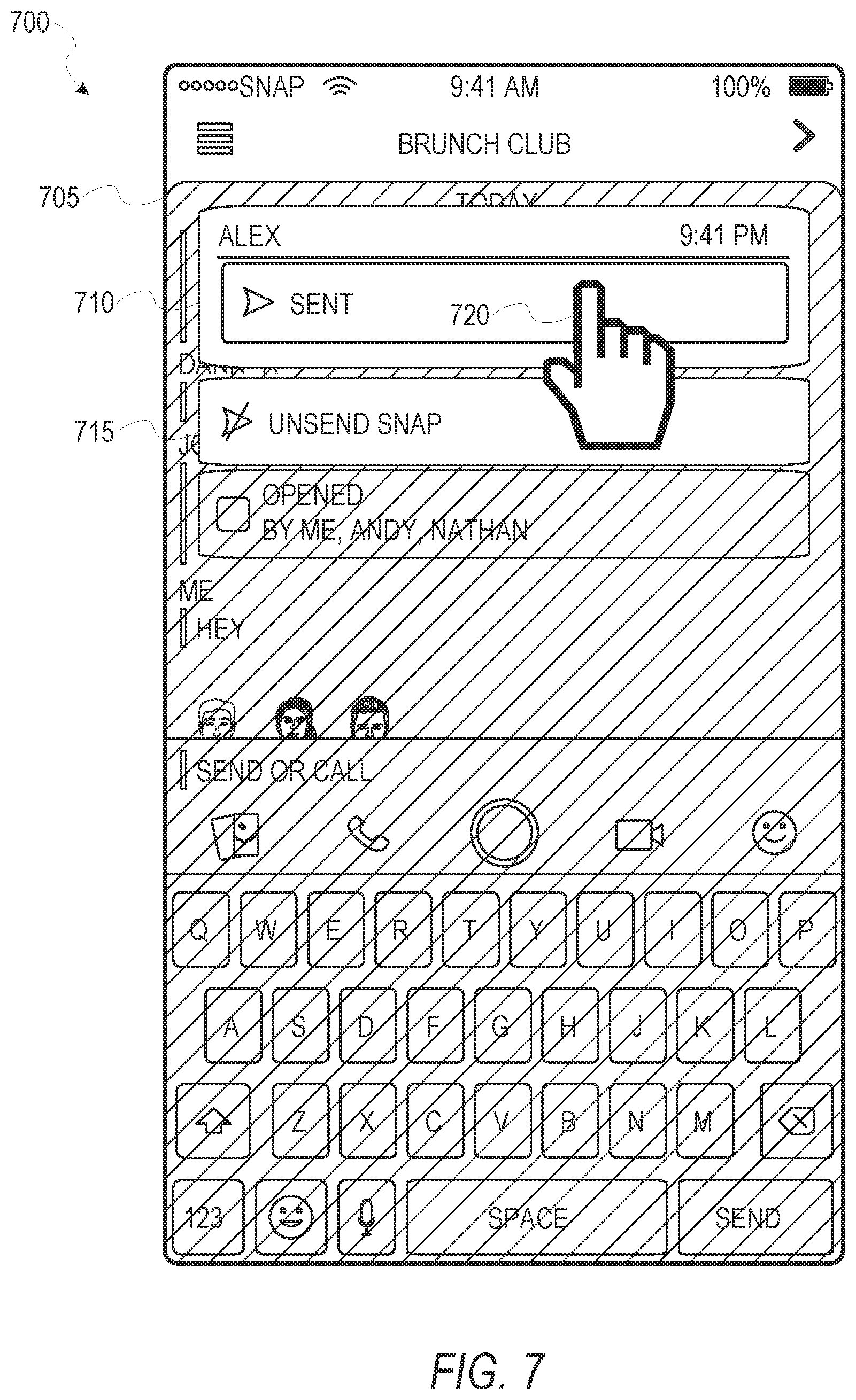 Patent US11784957 Figure 7 – Messaging system