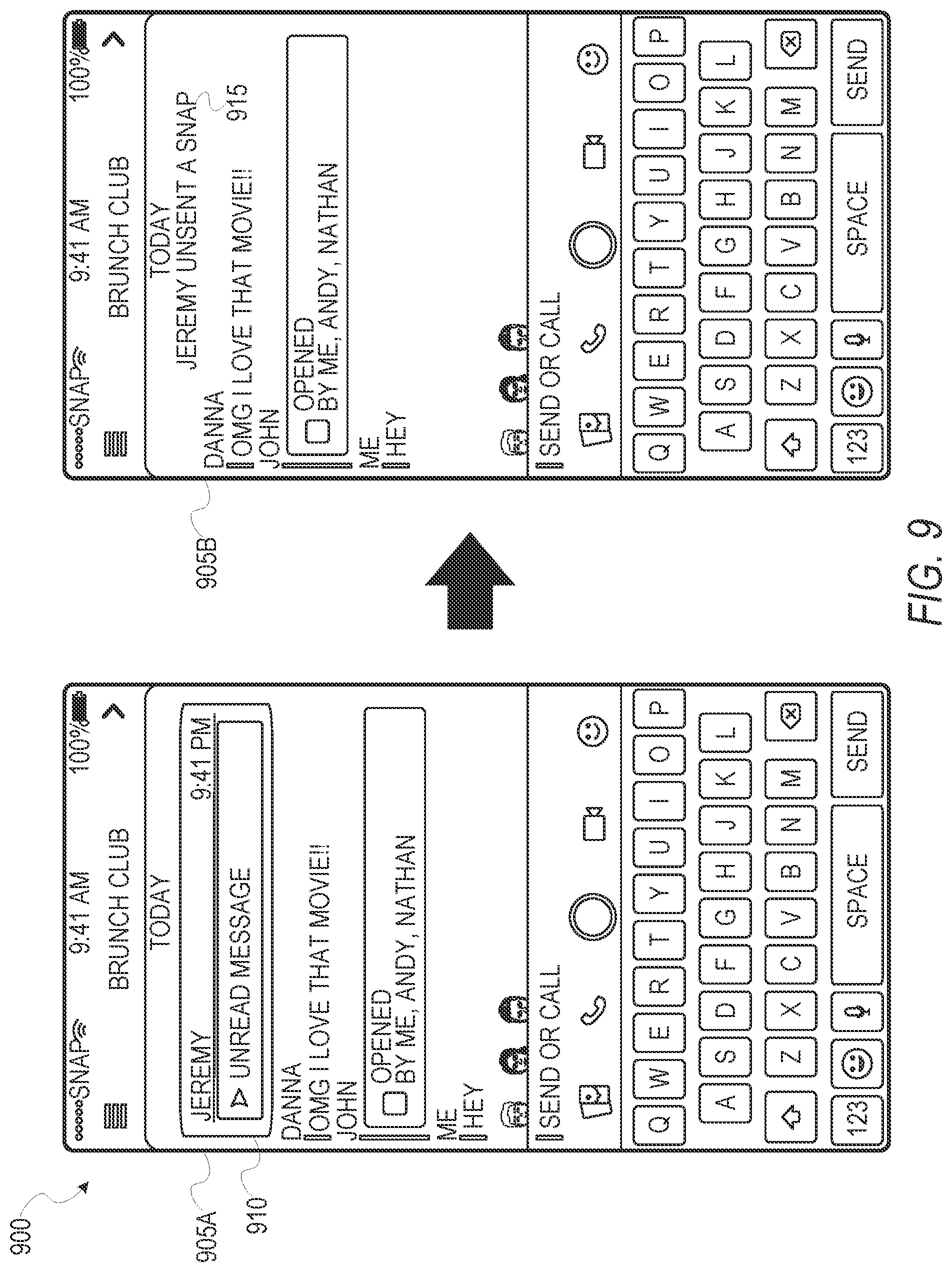 Patent US11784957 Figure 9 – Messaging system