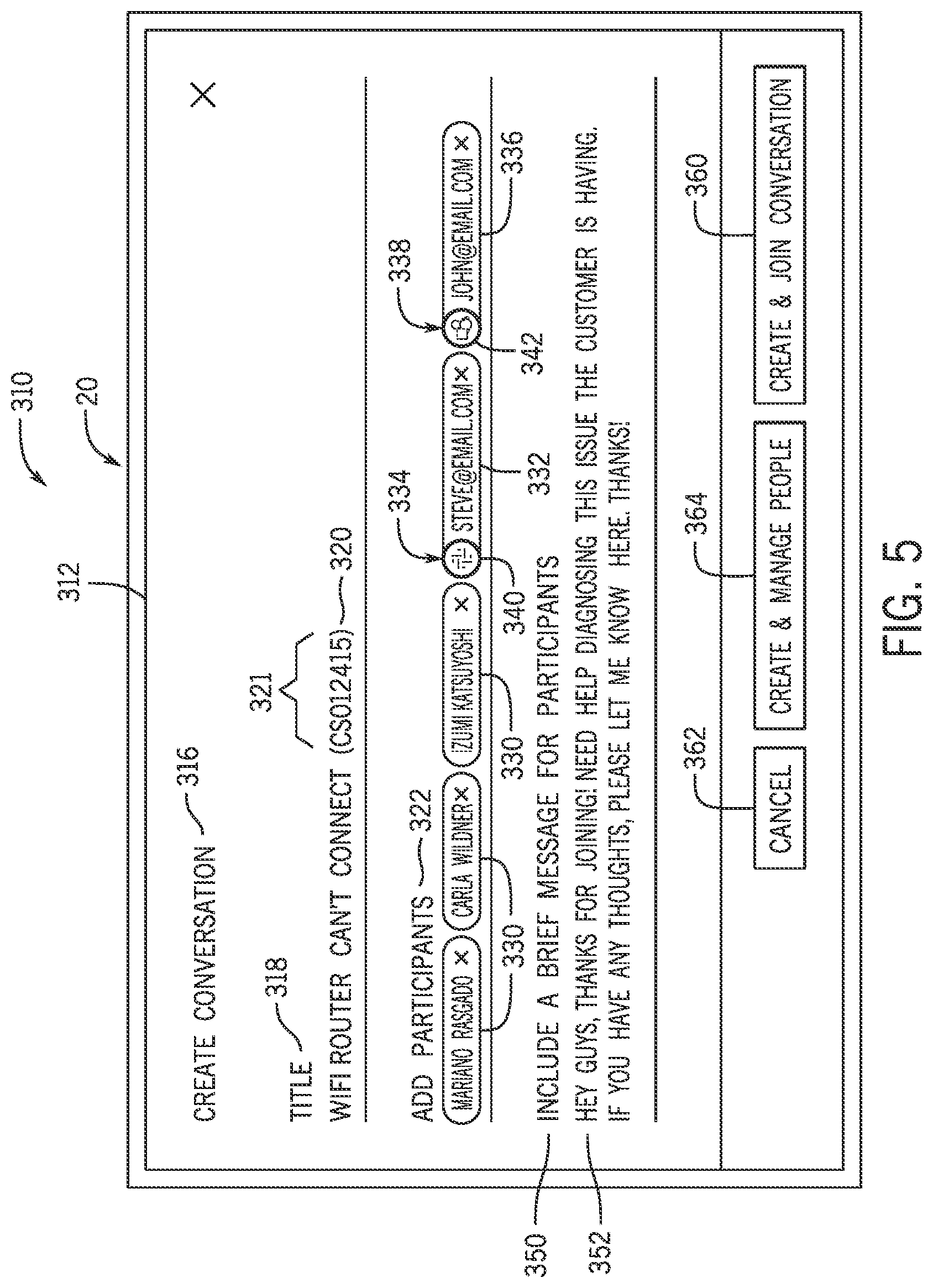 Patent US11784962 Figure 5 – Systems and methods for collaborative chat with non-native chat platforms
