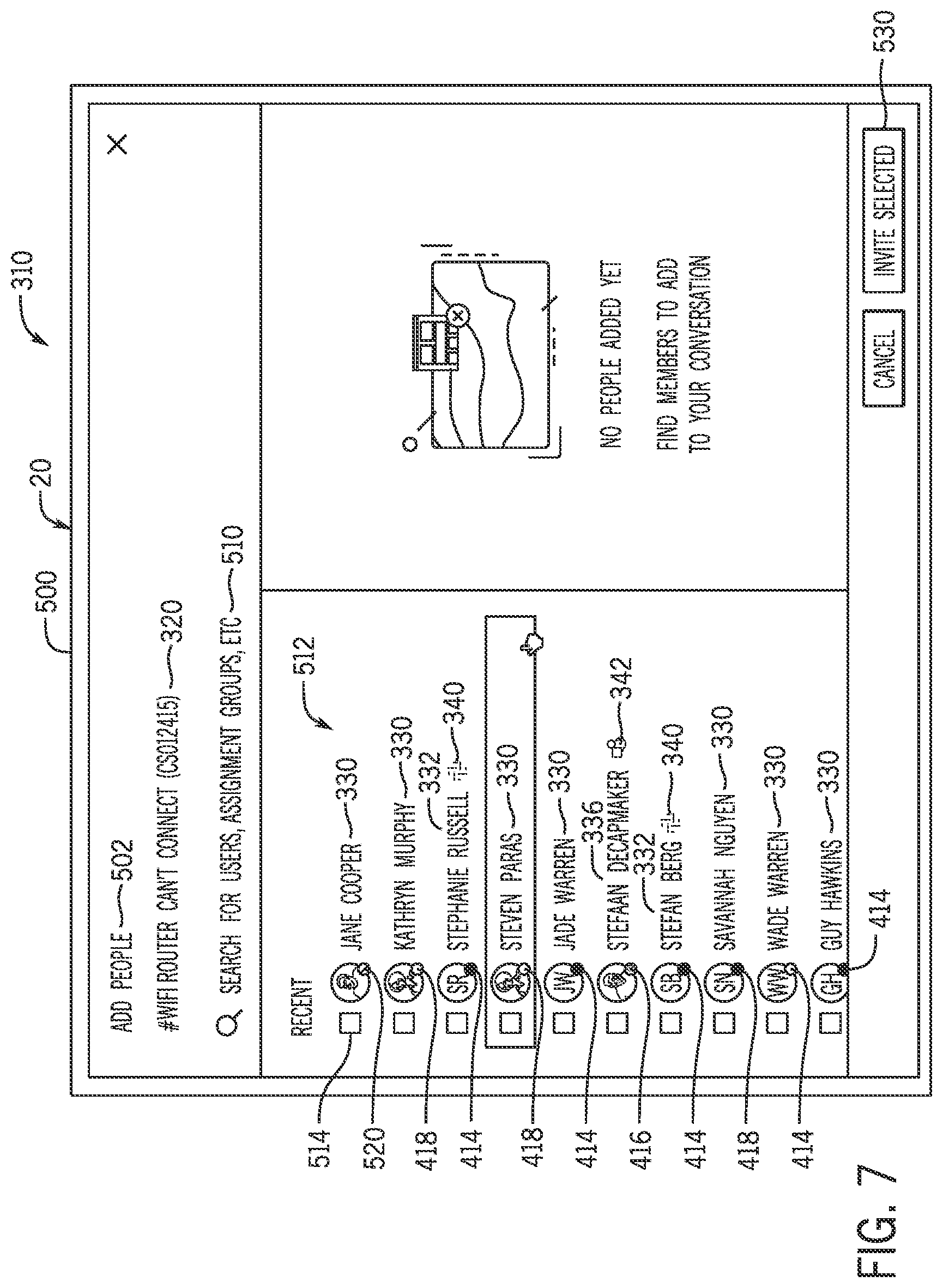 Patent US11784962 Figure 7 – Systems and methods for collaborative chat with non-native chat platforms