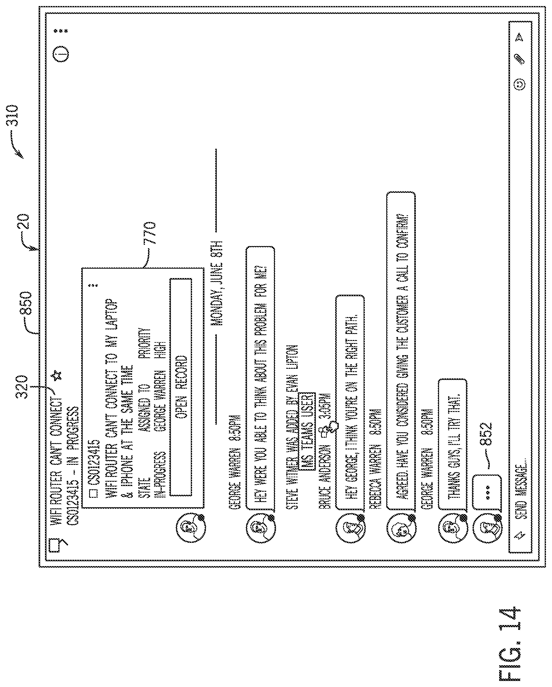 Patent US11784962 Figure 13 – Systems and methods for collaborative chat with non-native chat platforms