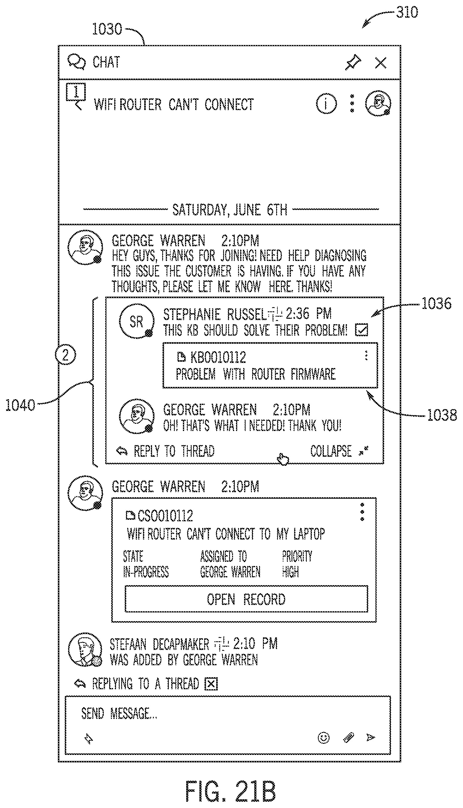 Patent US11784962 Figure 20 – Systems and methods for collaborative chat with non-native chat platforms