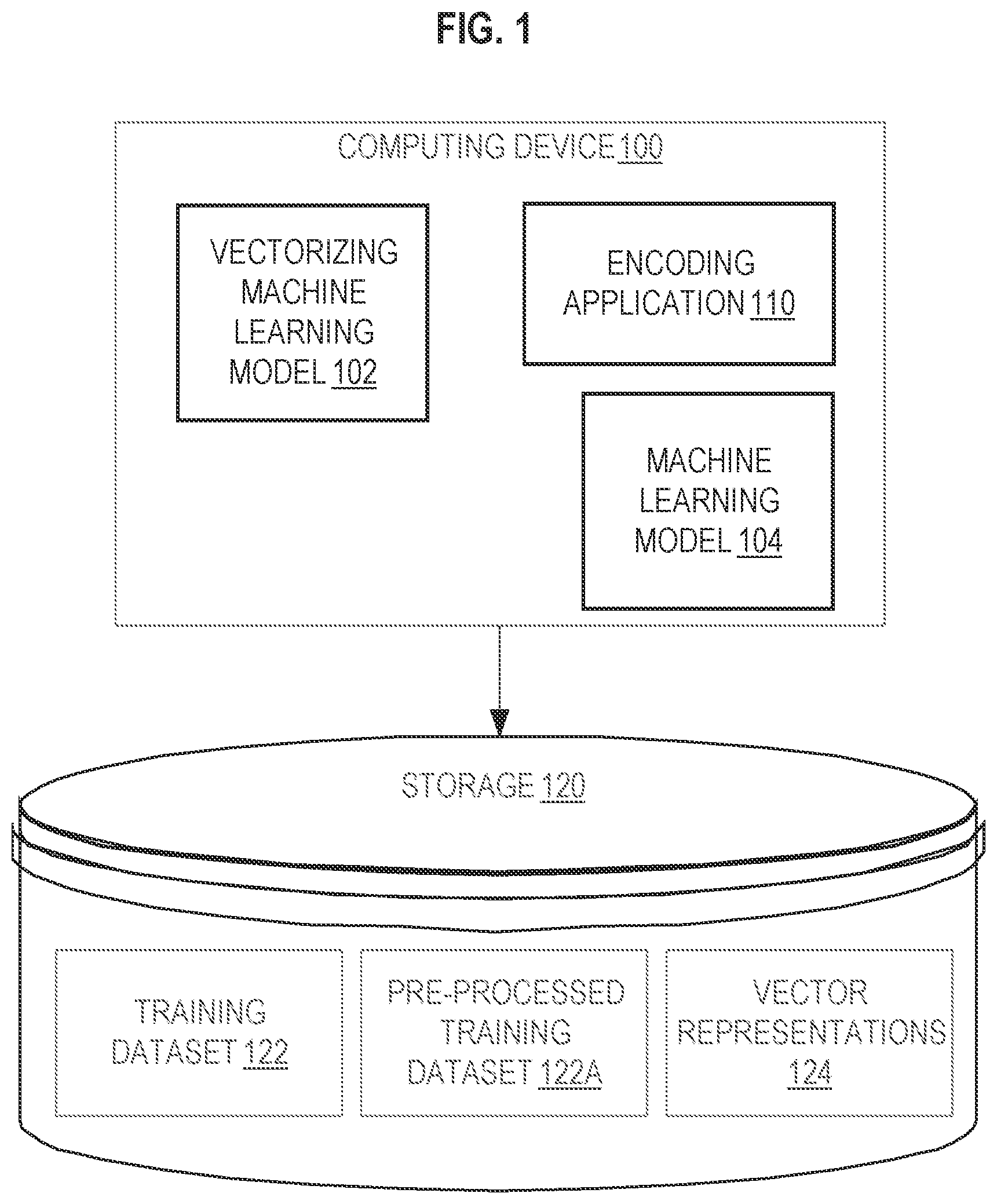 Patent US11784964 — Machine learning-based DNS request string representation with hash replacement — Figure 1