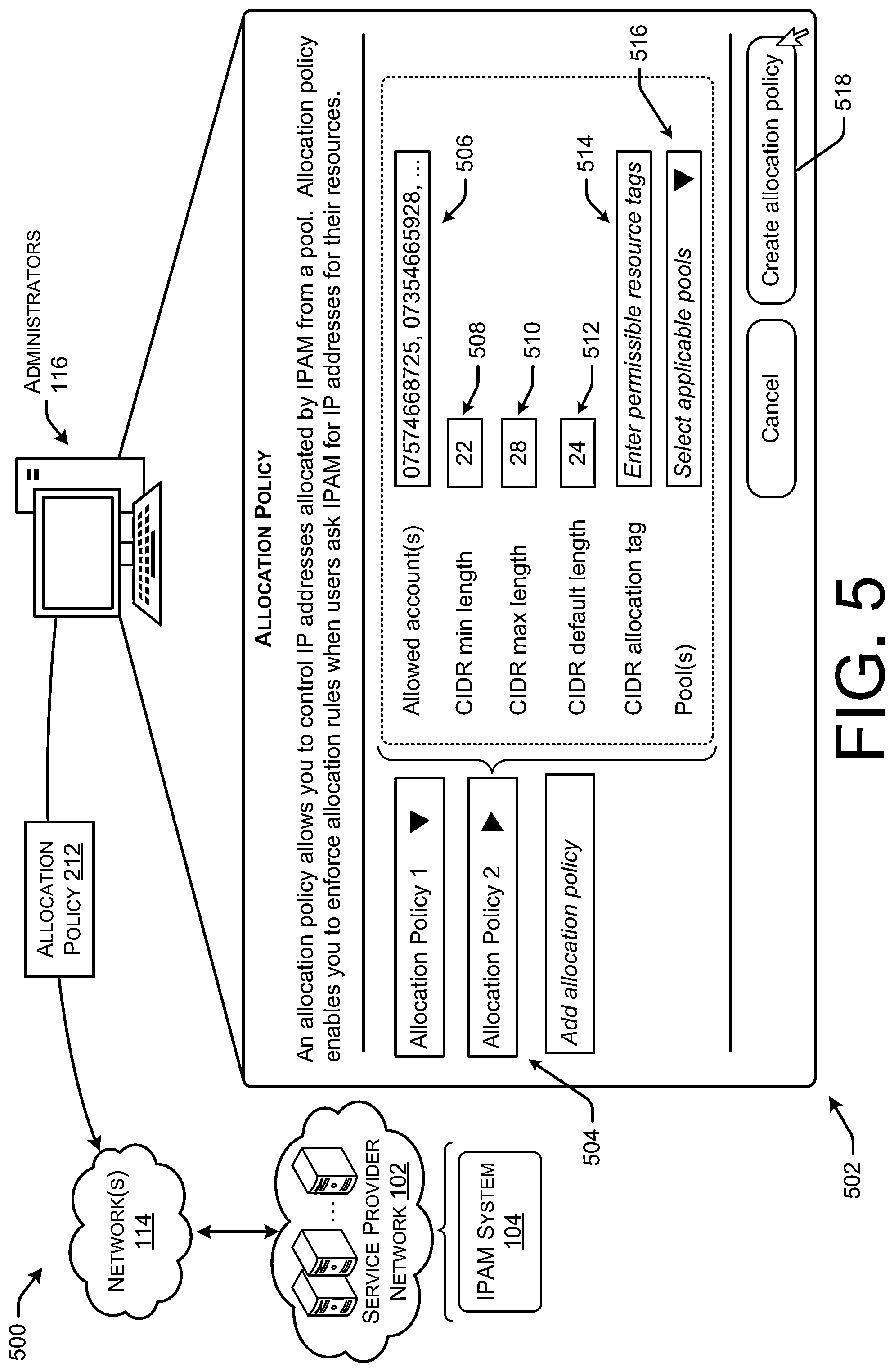 Patent US11784967 Figure 7 – Monitoring internet protocol address utilization to apply unified network policy