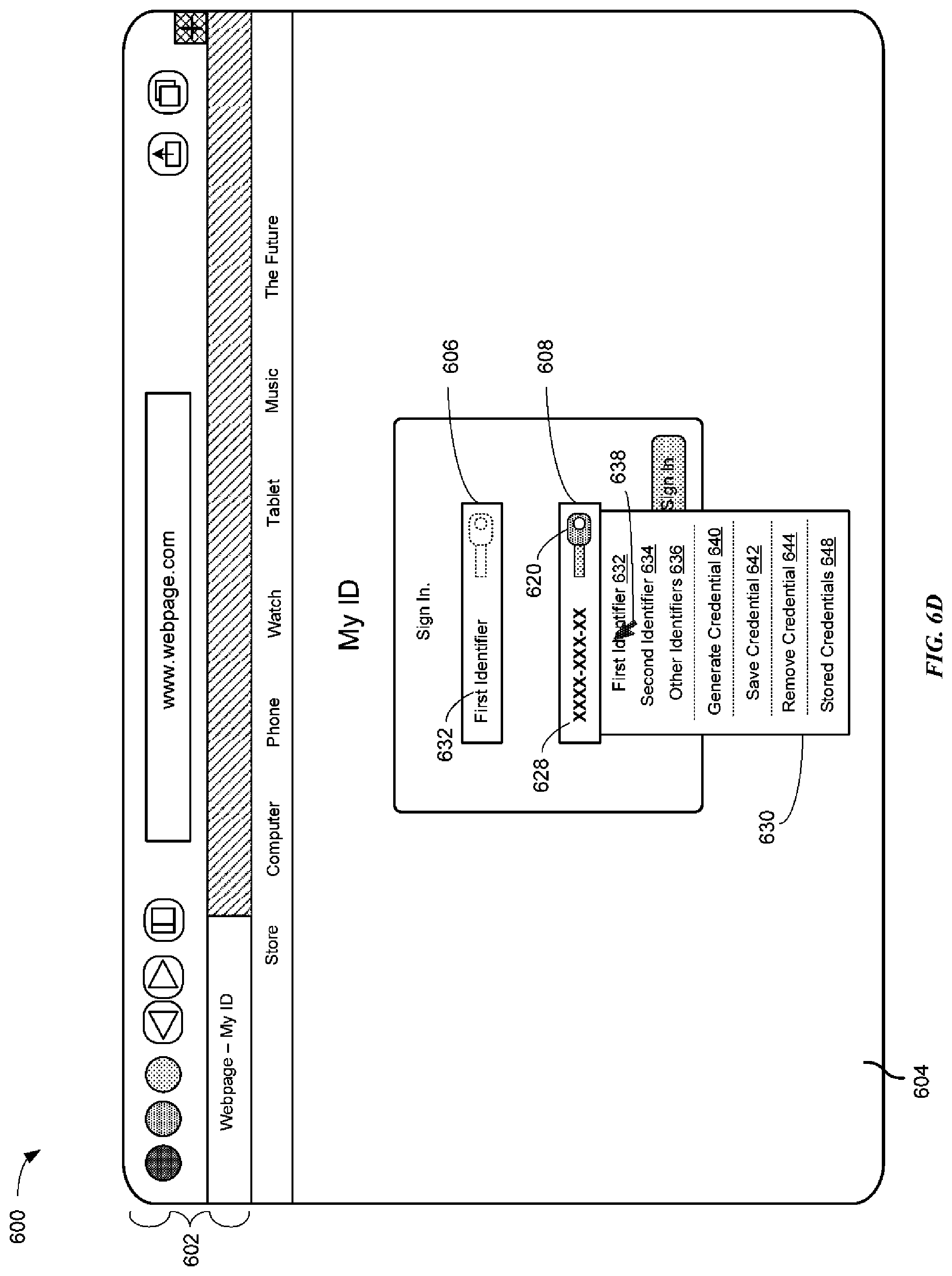 Patent US11784992 Figure 12 – Credential entry and management