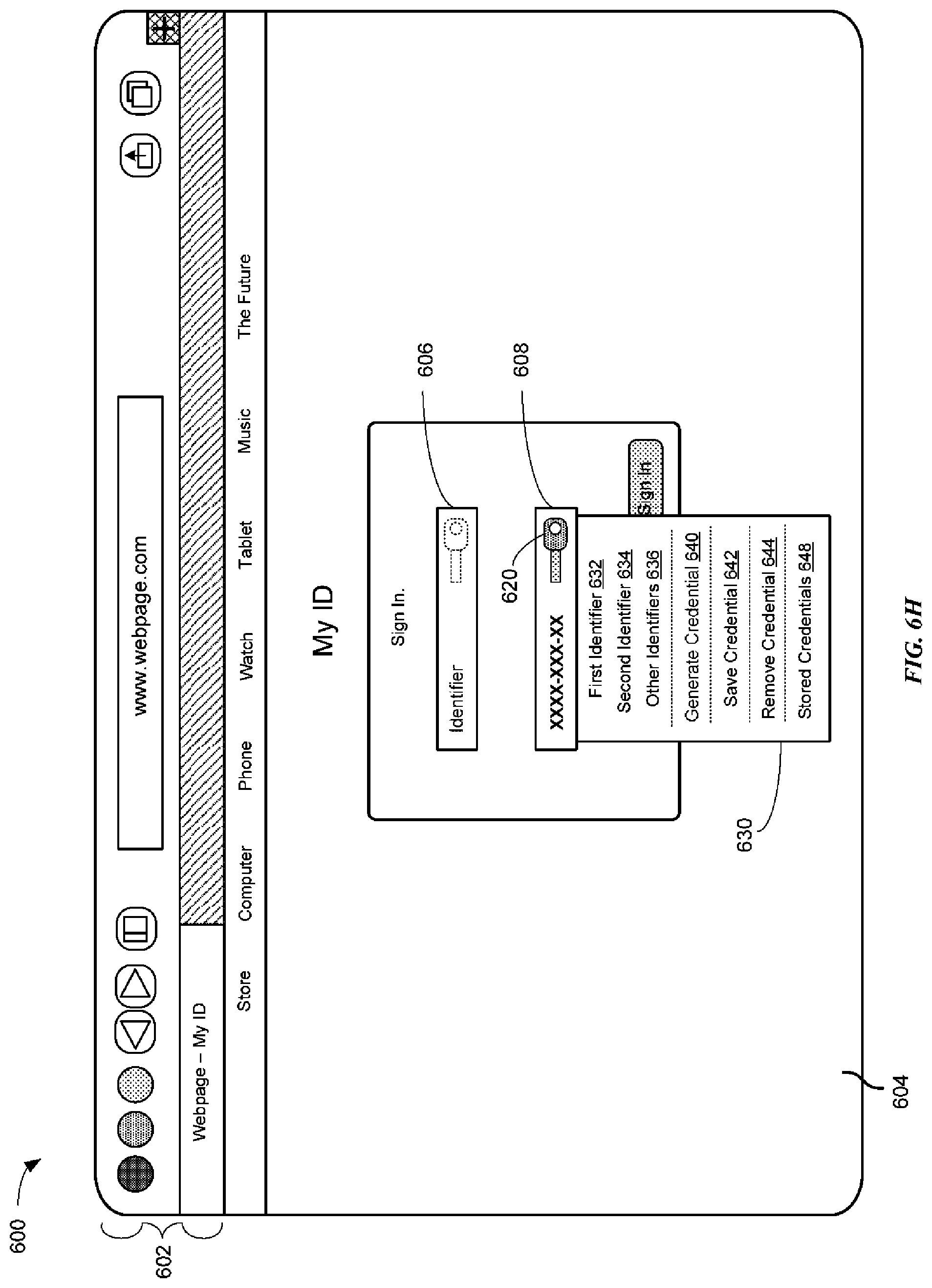 Patent US11784992 Figure 16 – Credential entry and management