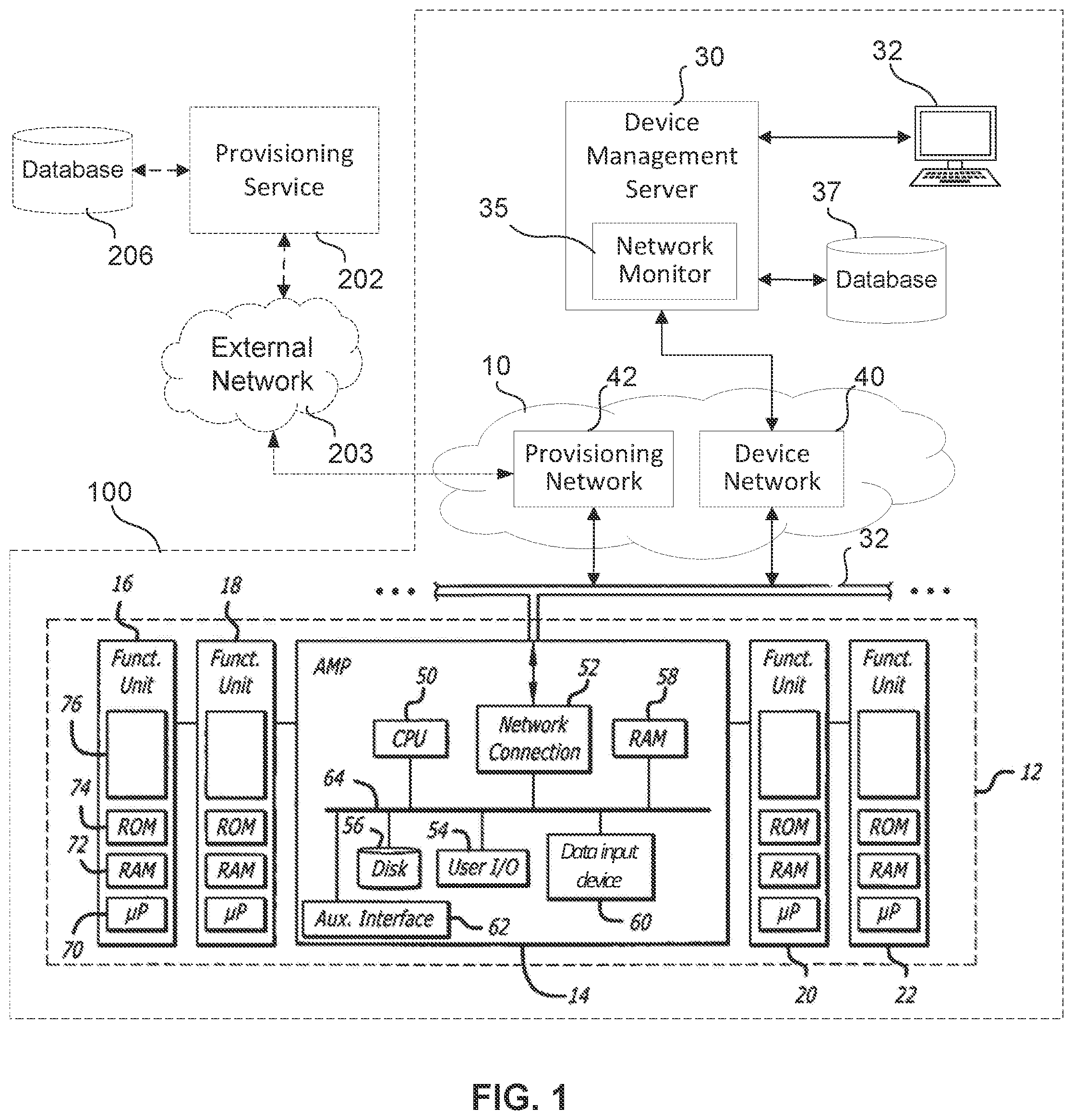Patent US11785047 Figure 1 – Automatic network provisioning of a medical device