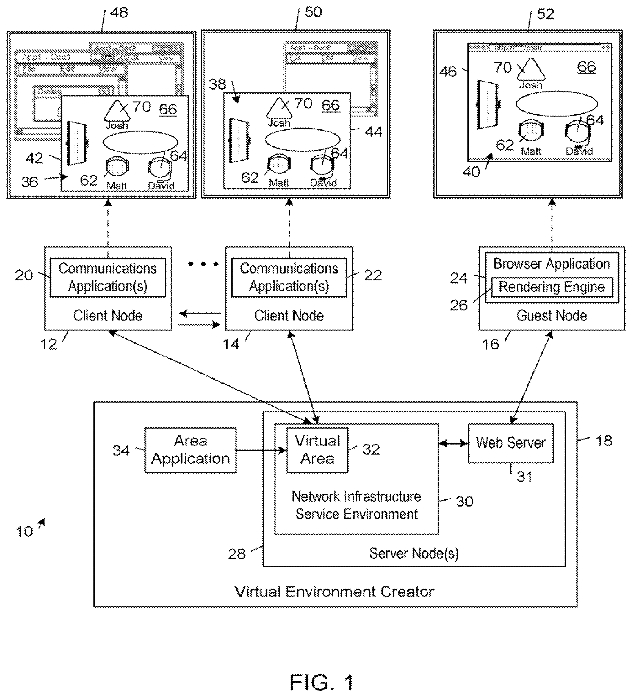 Patent US11785056 Figure 1 – Web browser interface for spatial communication environments