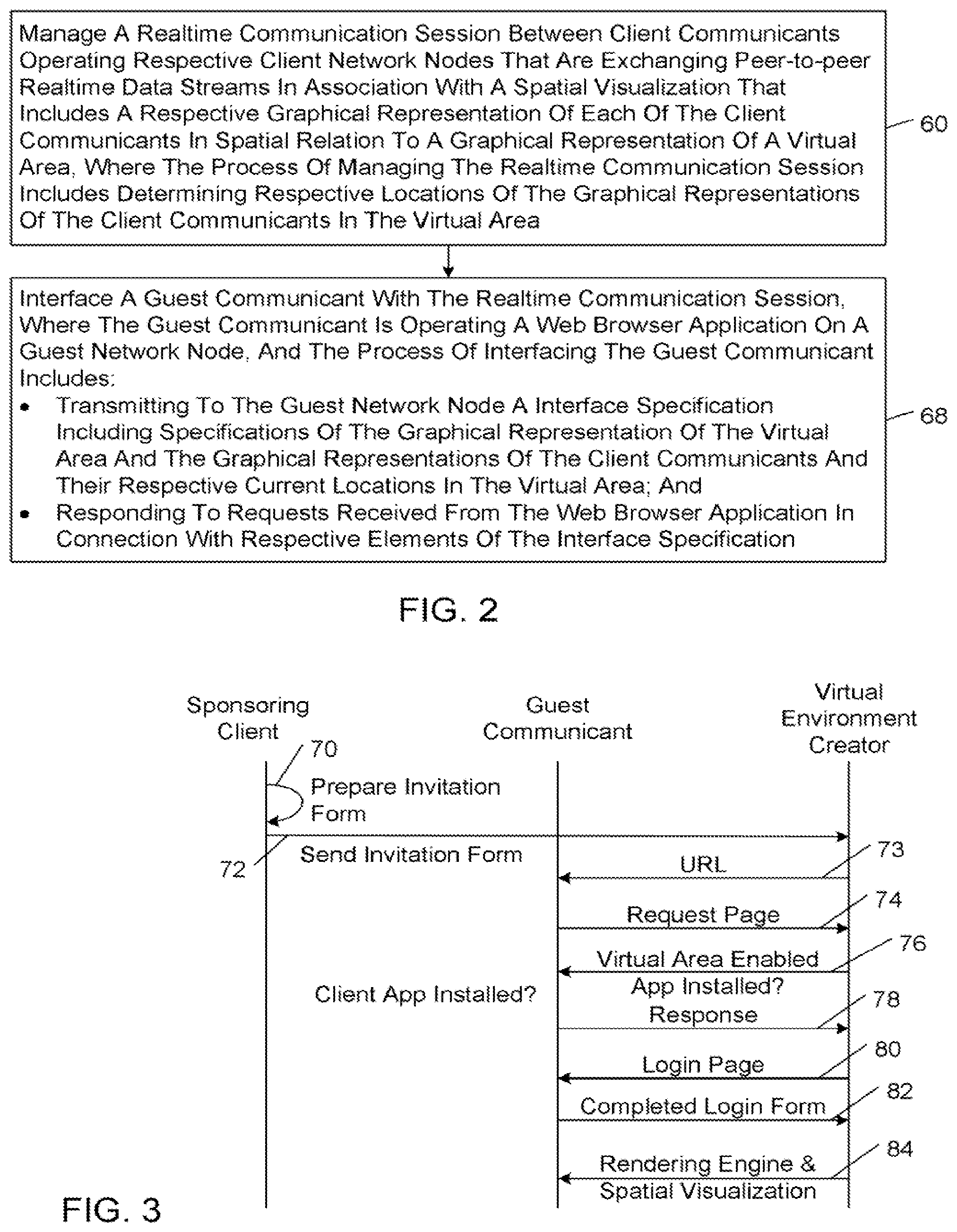 Patent US11785056 Figure 2 – Web browser interface for spatial communication environments