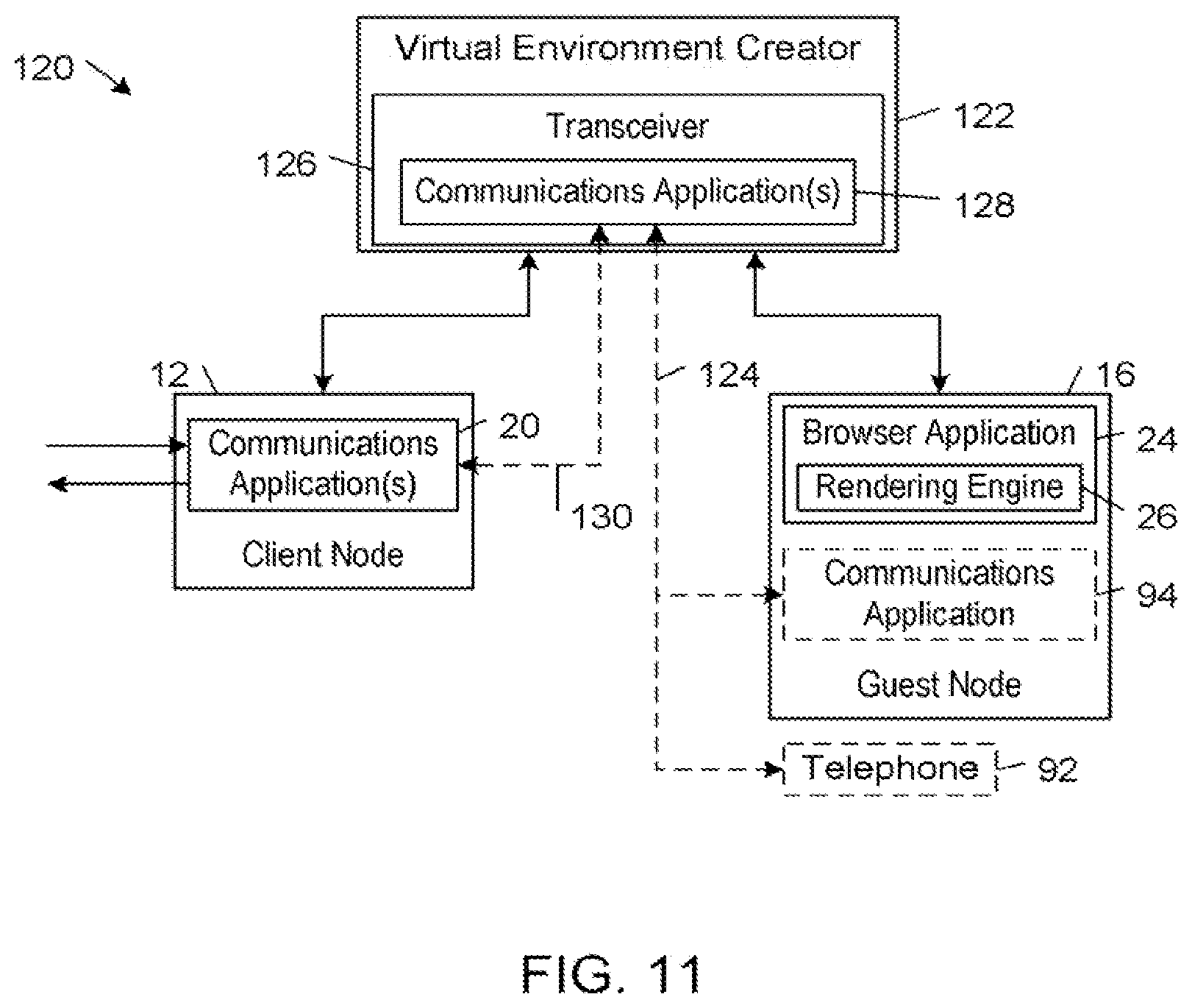 Patent US11785056 Figure 7 – Web browser interface for spatial communication environments