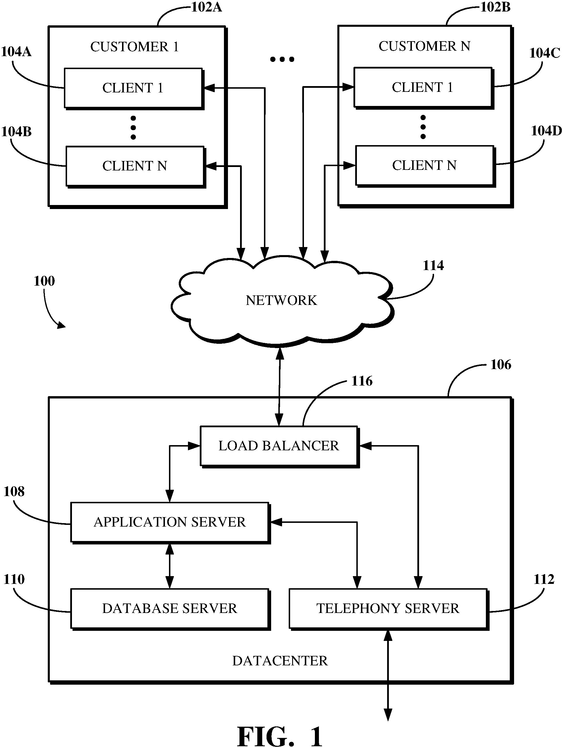 Patent US11785060 Figure 1 – Content-aware device selection for modifying content elements in digital collaboration spaces