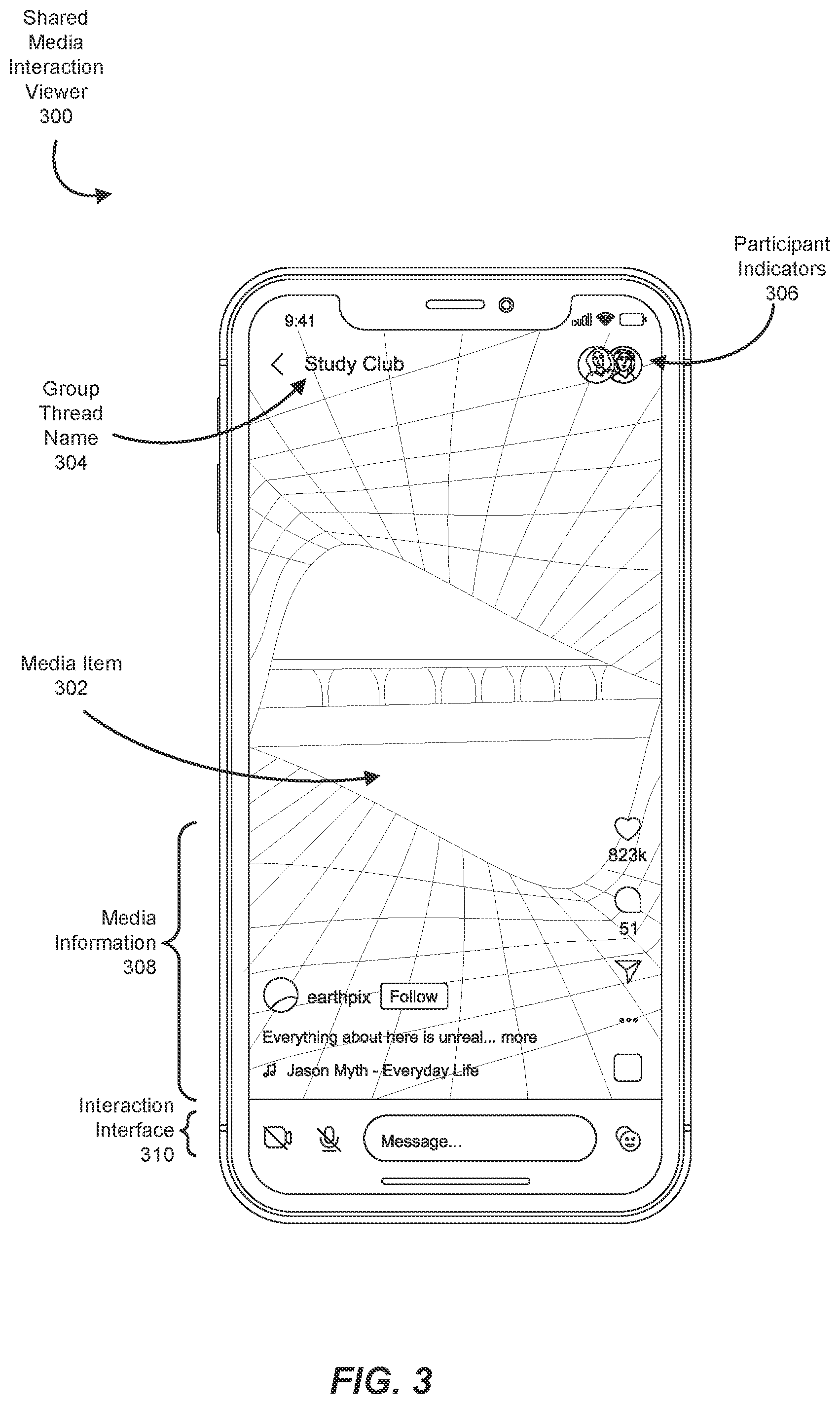 Patent US11785062 Figure 3 – Systems and methods for enabling shared media interactions