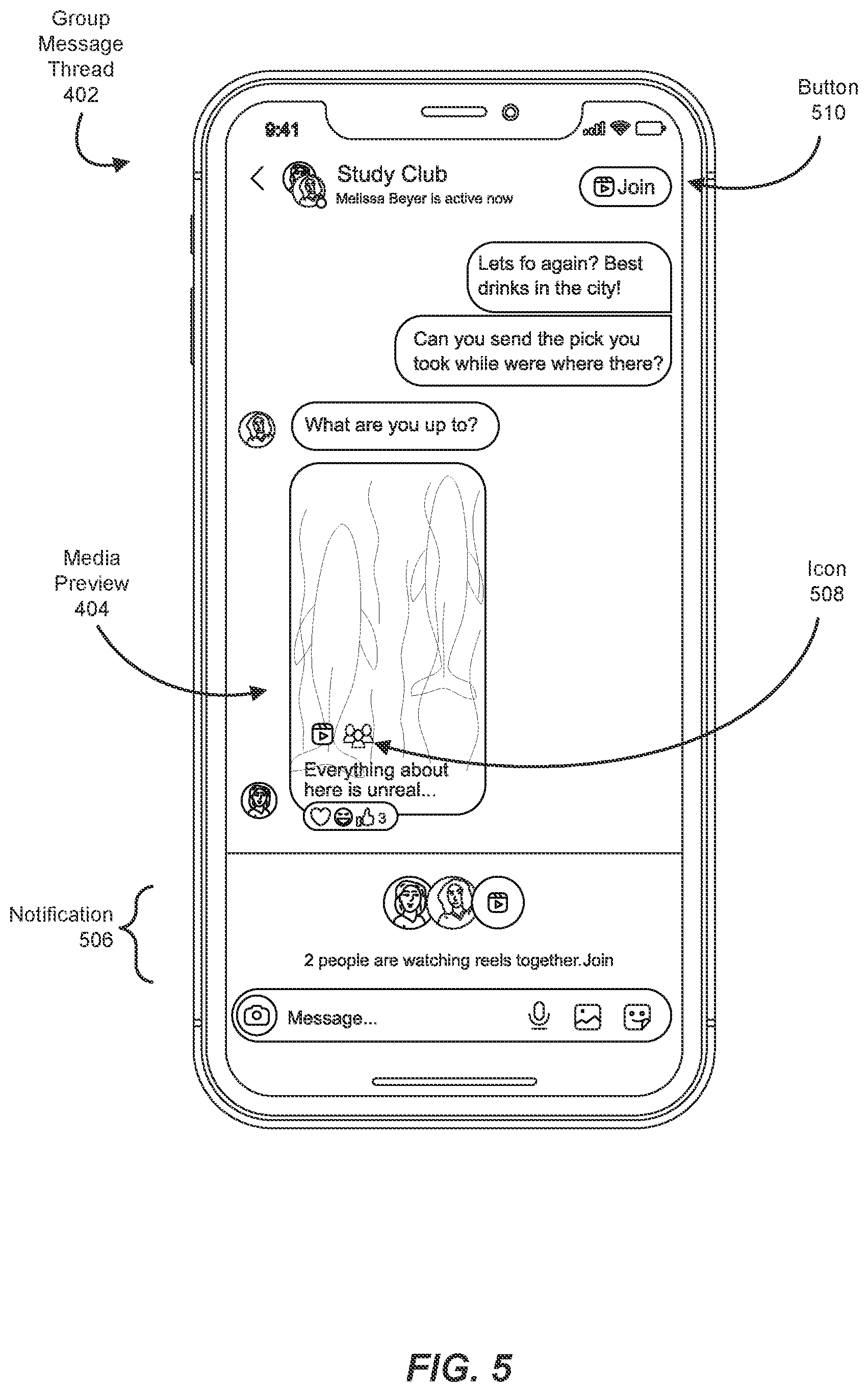 Patent US11785062 Figure 5 – Systems and methods for enabling shared media interactions
