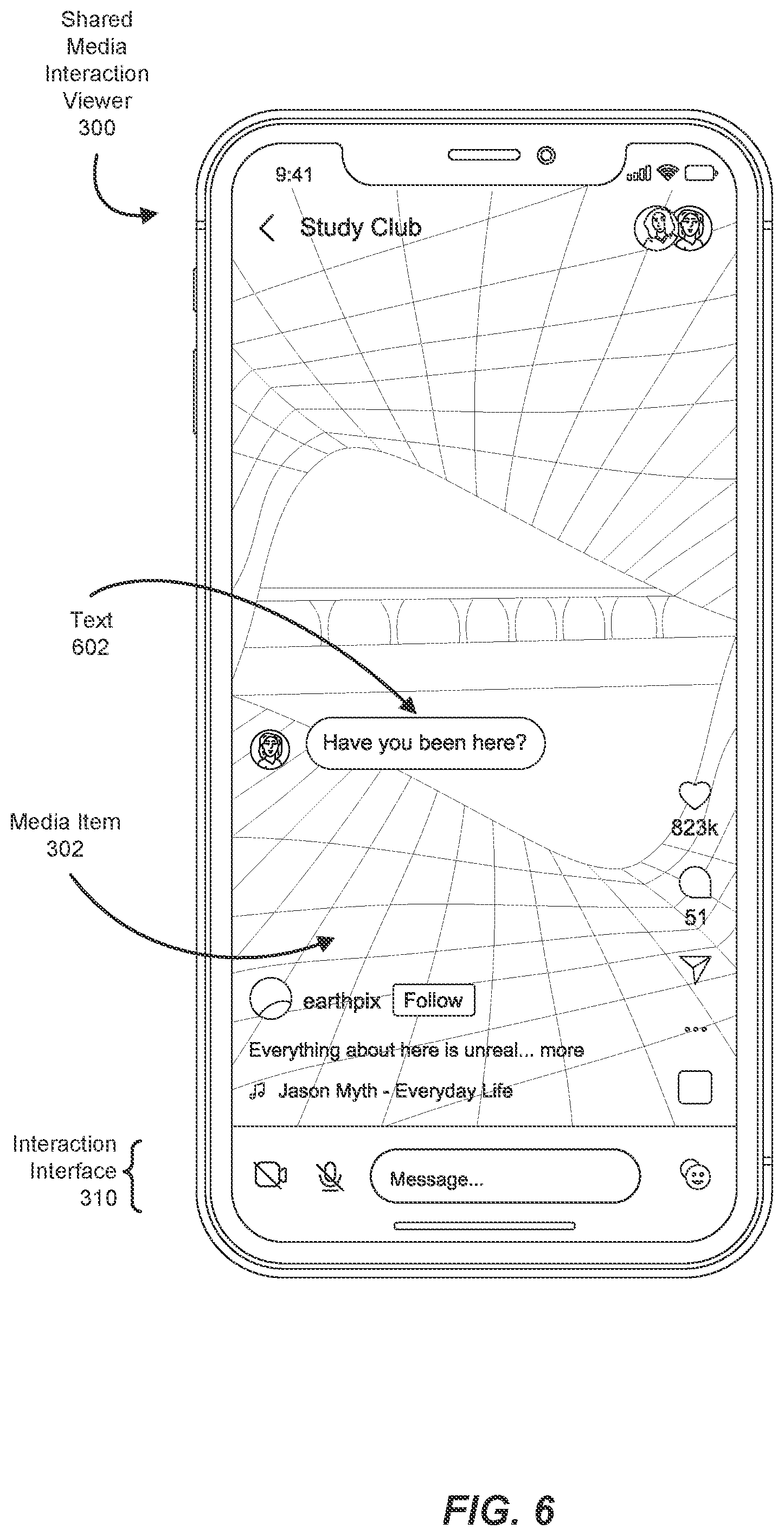 Patent US11785062 Figure 6 – Systems and methods for enabling shared media interactions