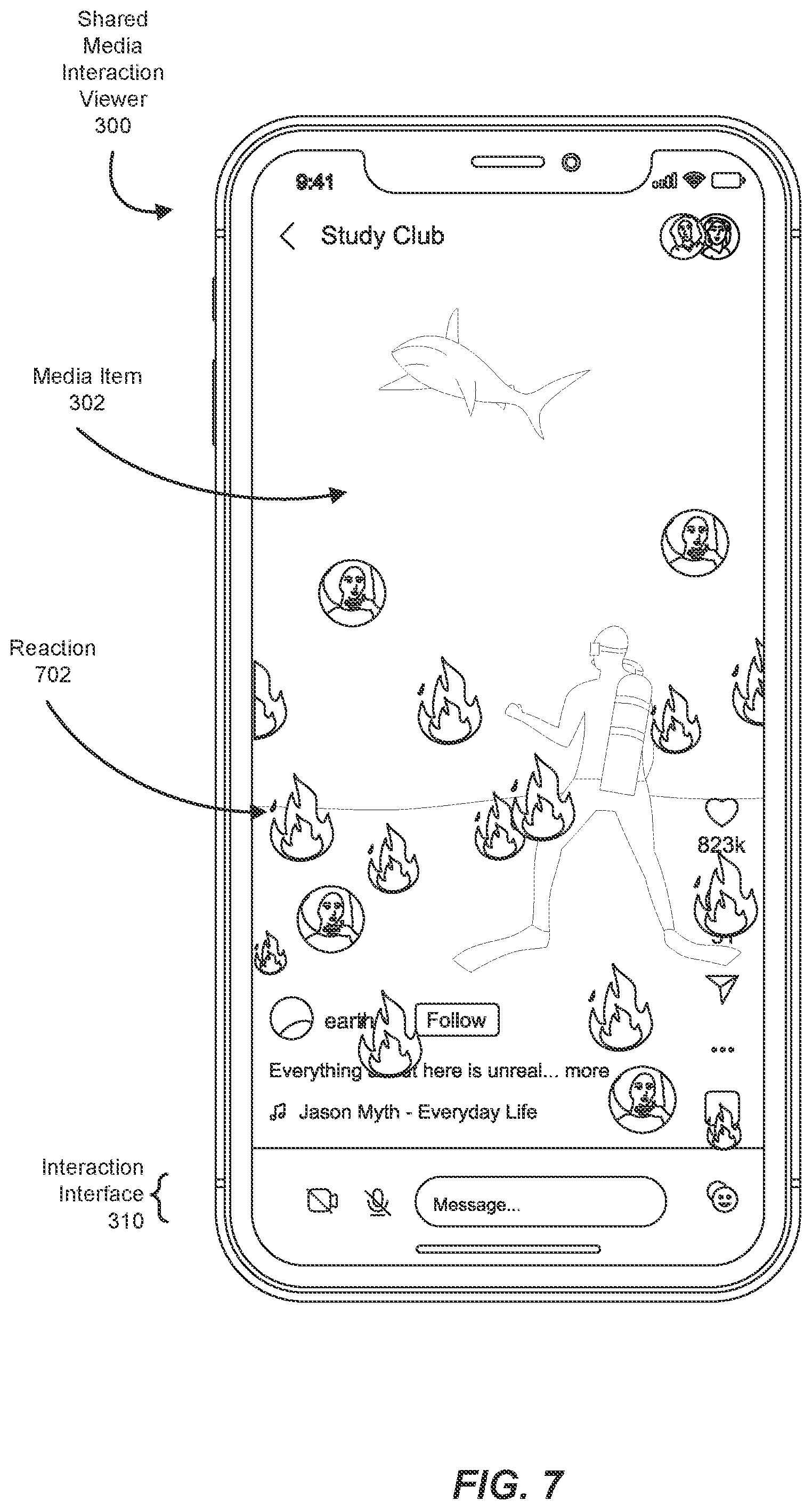Patent US11785062 Figure 7 – Systems and methods for enabling shared media interactions