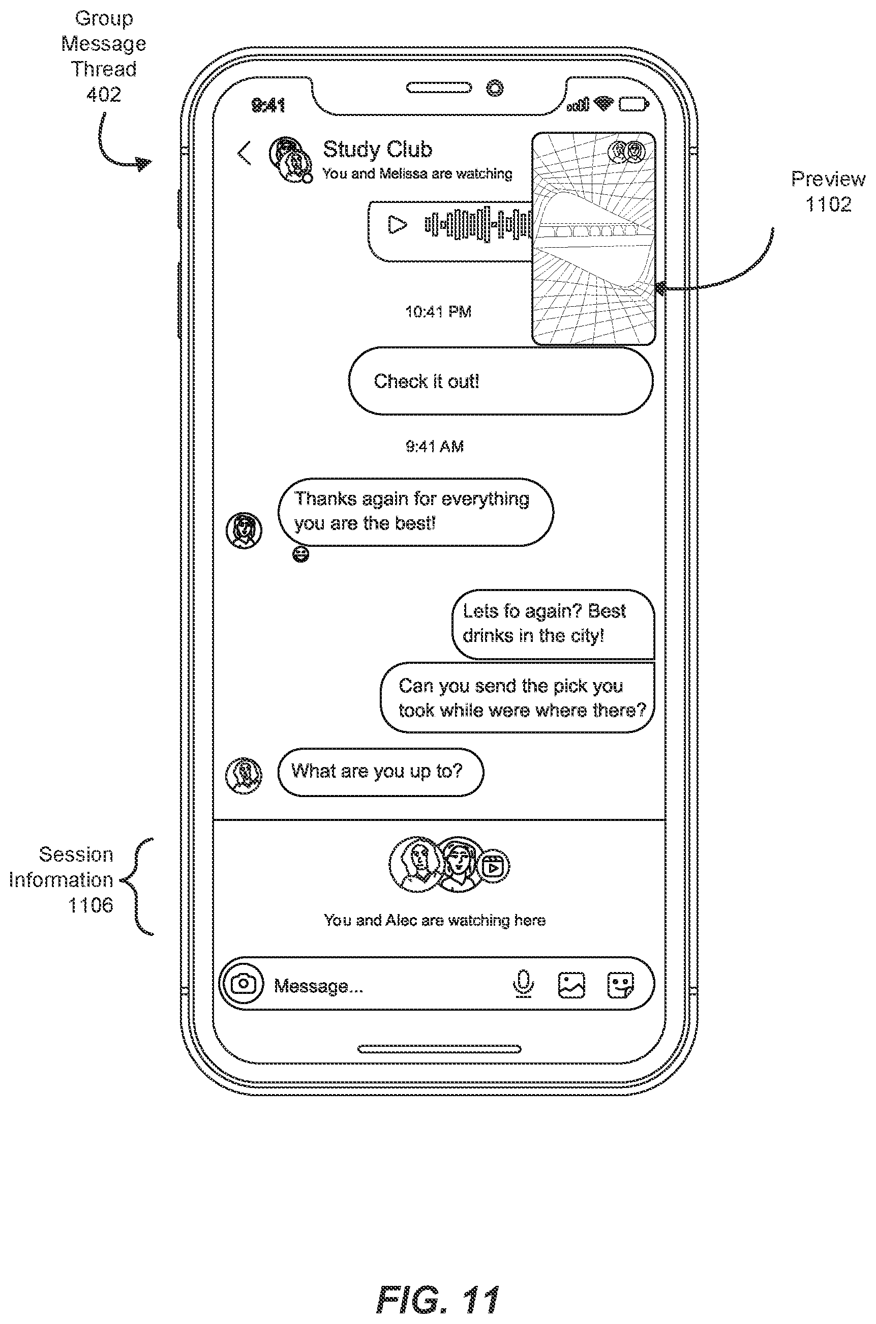 Patent US11785062 Figure 11 – Systems and methods for enabling shared media interactions