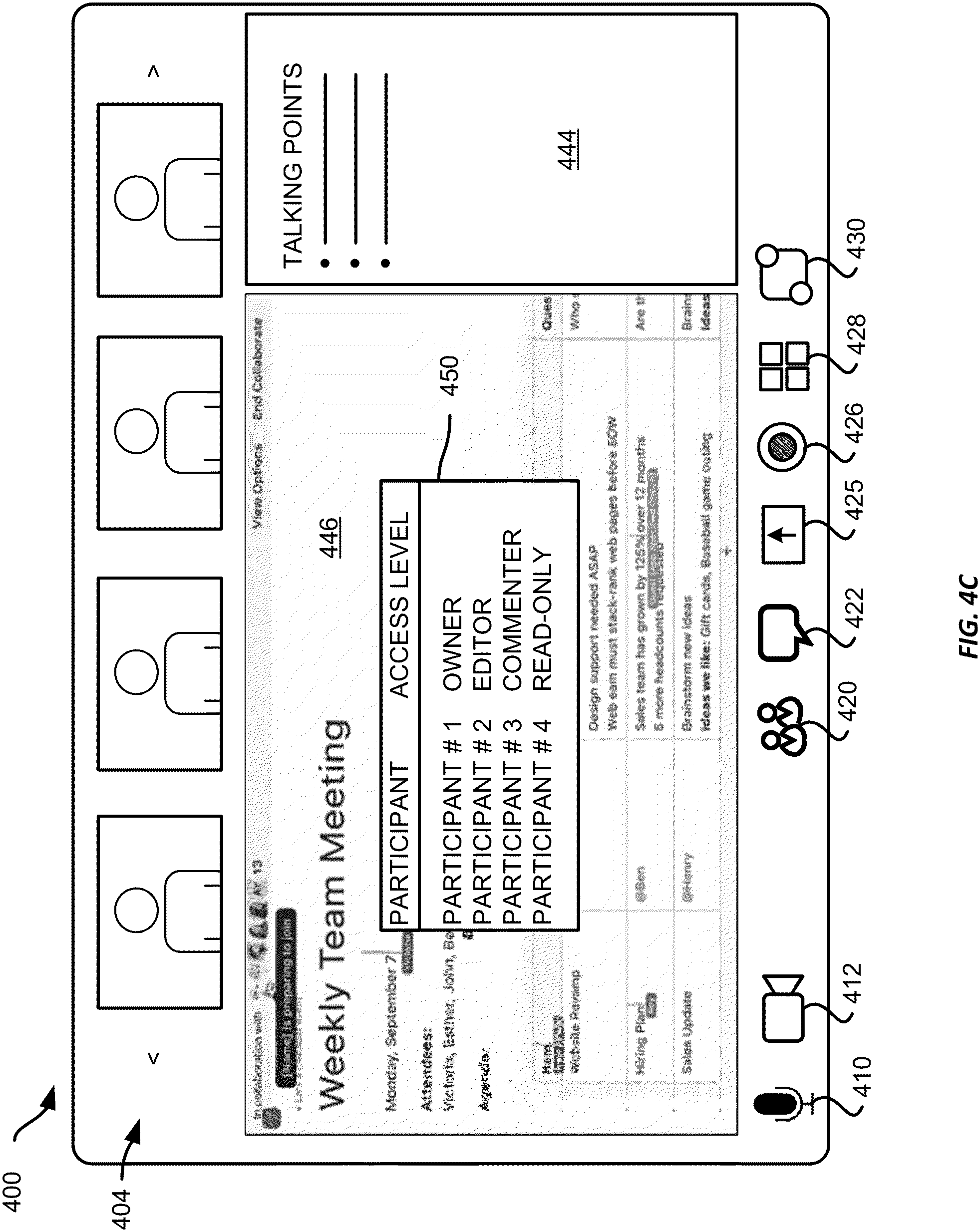 Patent US11785063 Figure 7 – Sharing and collaborating on content objects during a video conference