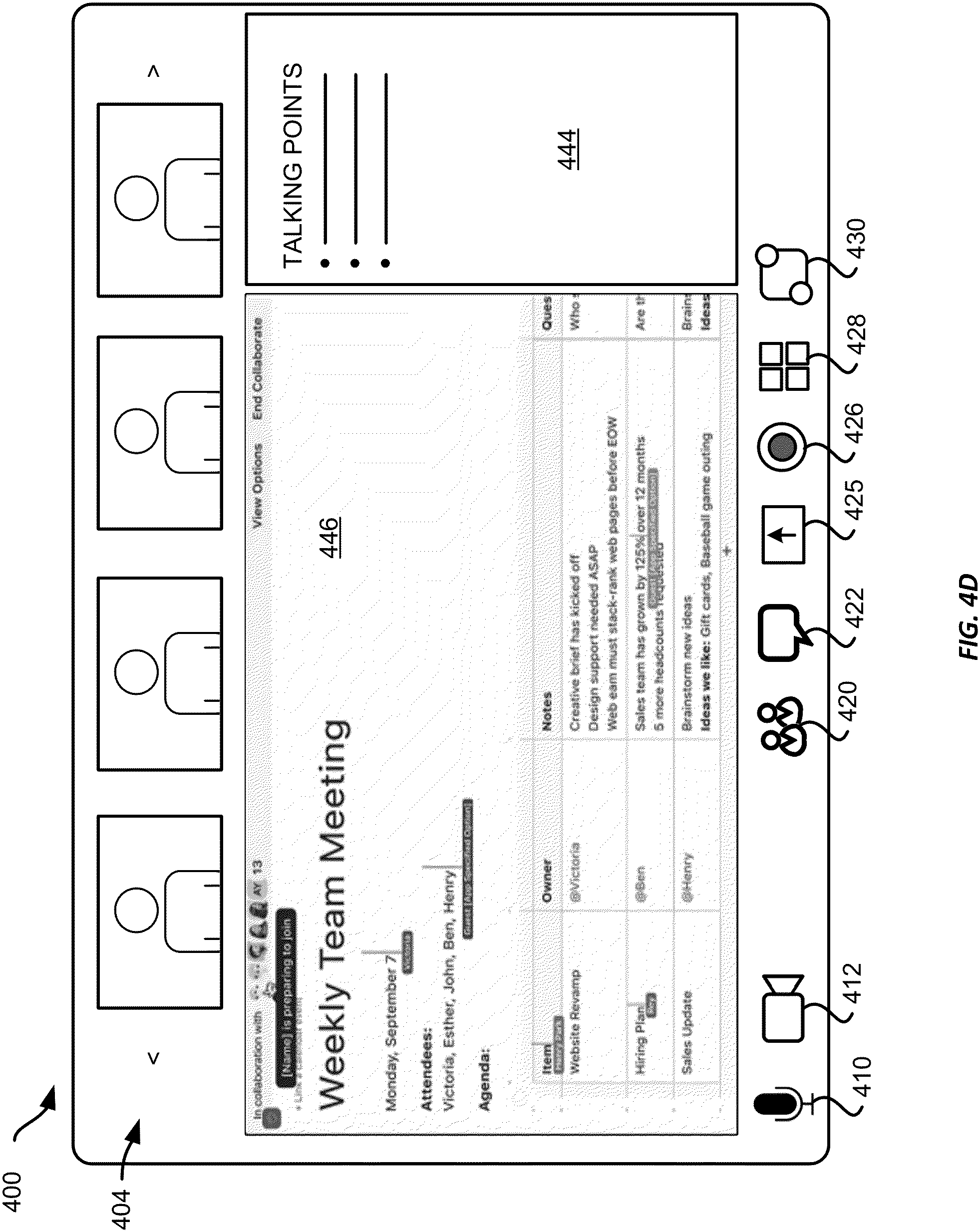 Patent US11785063 Figure 8 – Sharing and collaborating on content objects during a video conference