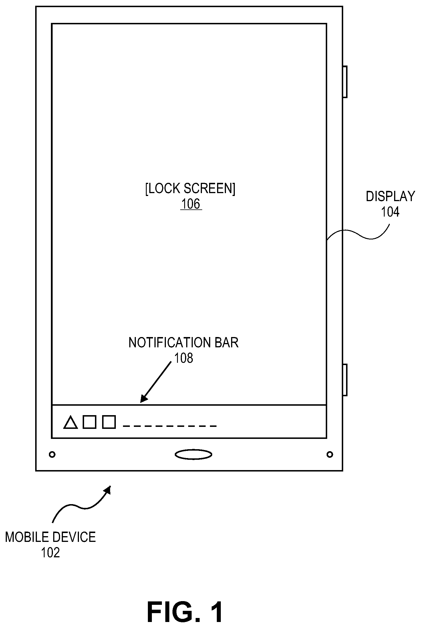 Patent US11785074 Figure 1 – Extending mobile applications to the lock screen of a mobile device