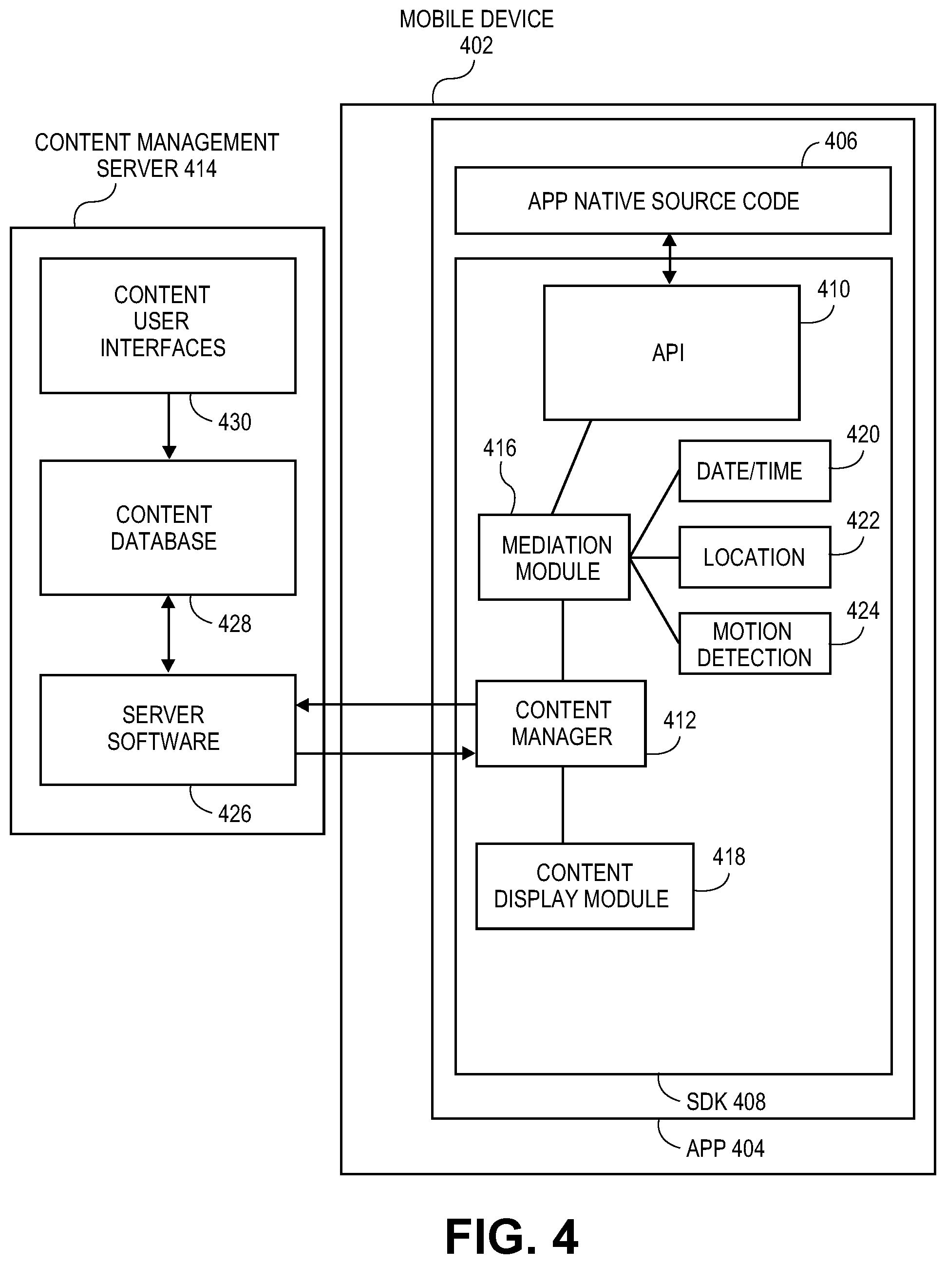 Patent US11785074 Figure 4 – Extending mobile applications to the lock screen of a mobile device
