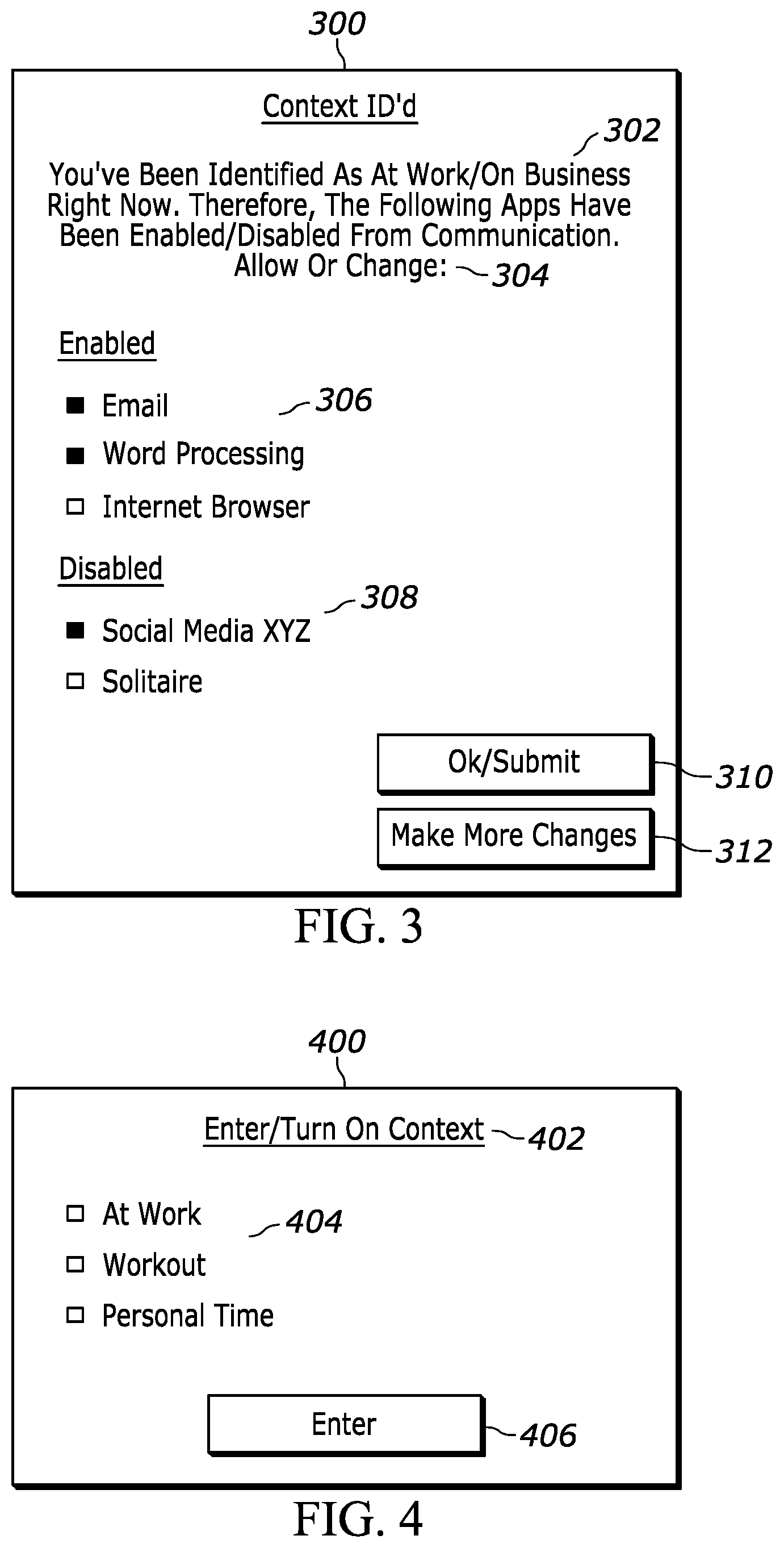 Patent US11785101 Figure 3 – Allowance of application communication based on context