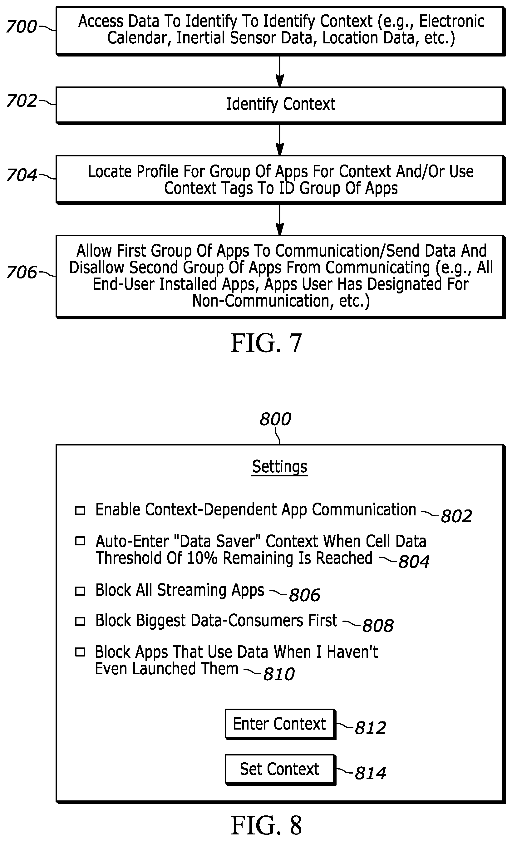 Patent US11785101 Figure 5 – Allowance of application communication based on context