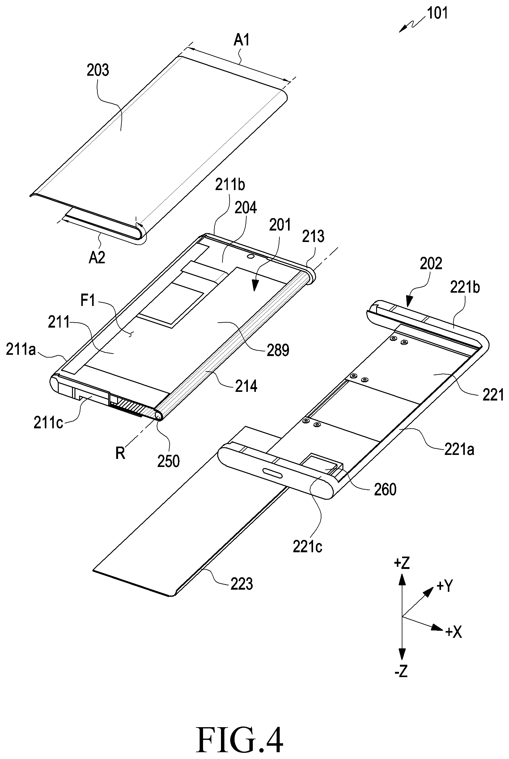 Patent US11785126 Figure 4 – Electronic device including acoustic assembly