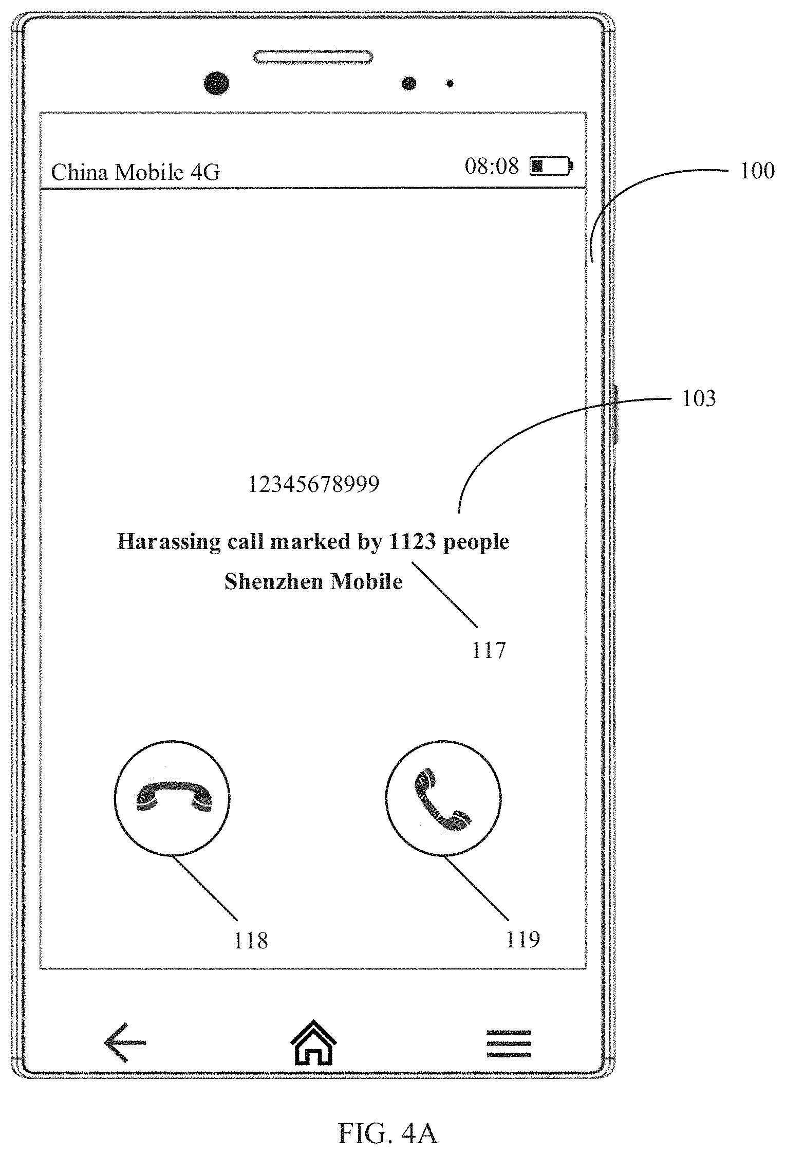 Patent US11785128 Figure 4 – Caller identification display method based on application, and terminal device