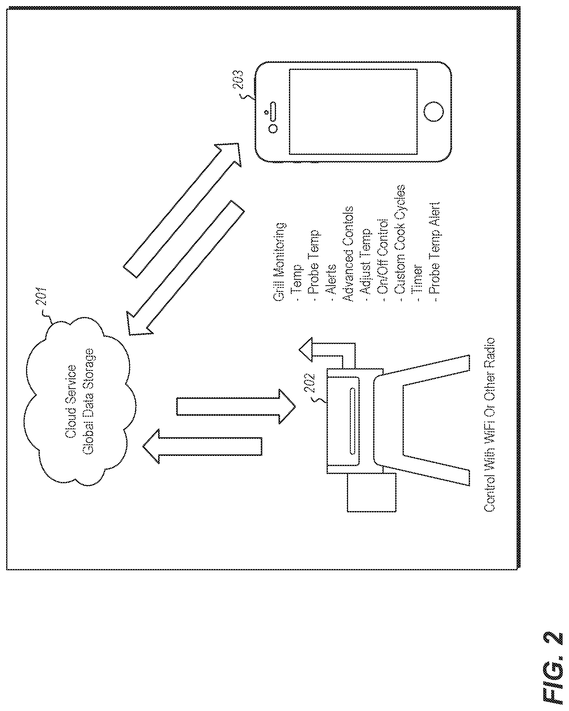Patent US11785130 Figure 3 – Mobile application for controlling outdoor grill