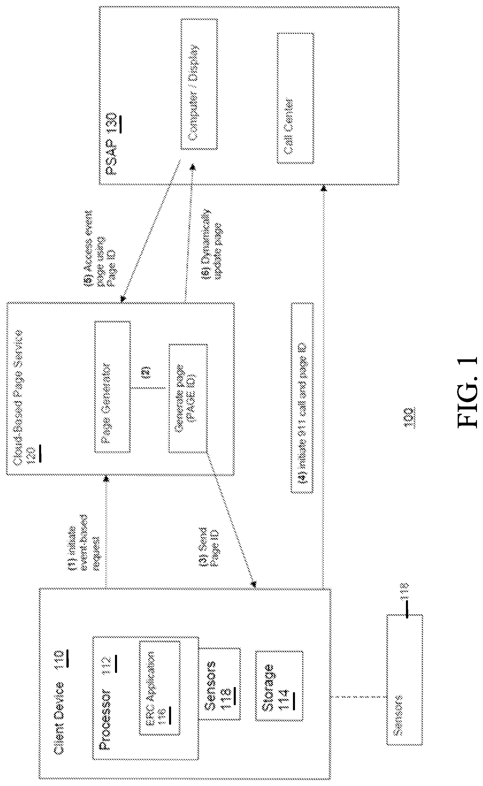 Patent US11785131 Figure 1 – Enhanced text-to-911 system via cloud-based page service