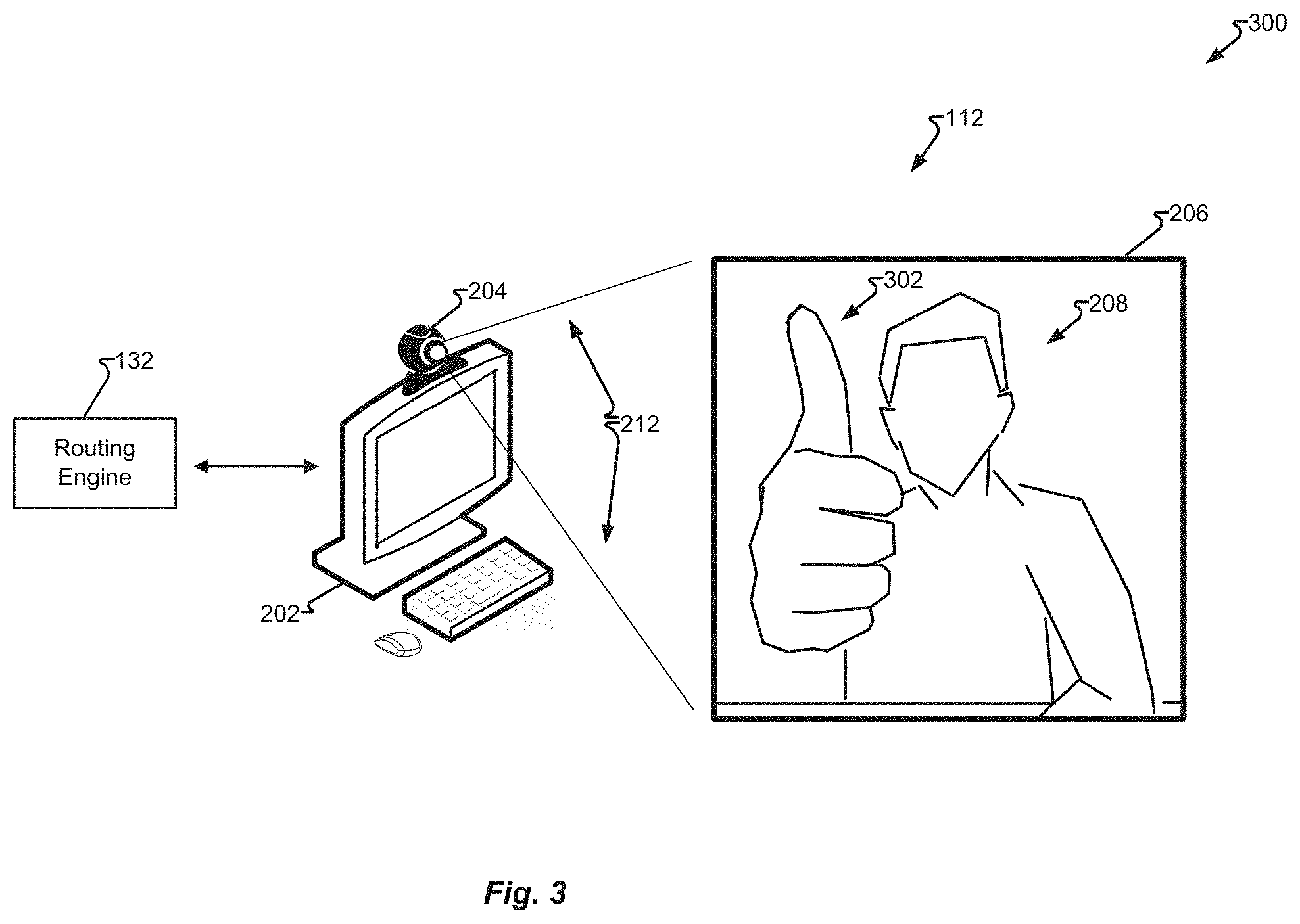 Patent US11785140 Figure 3 – Gesture-based call center agent state change control