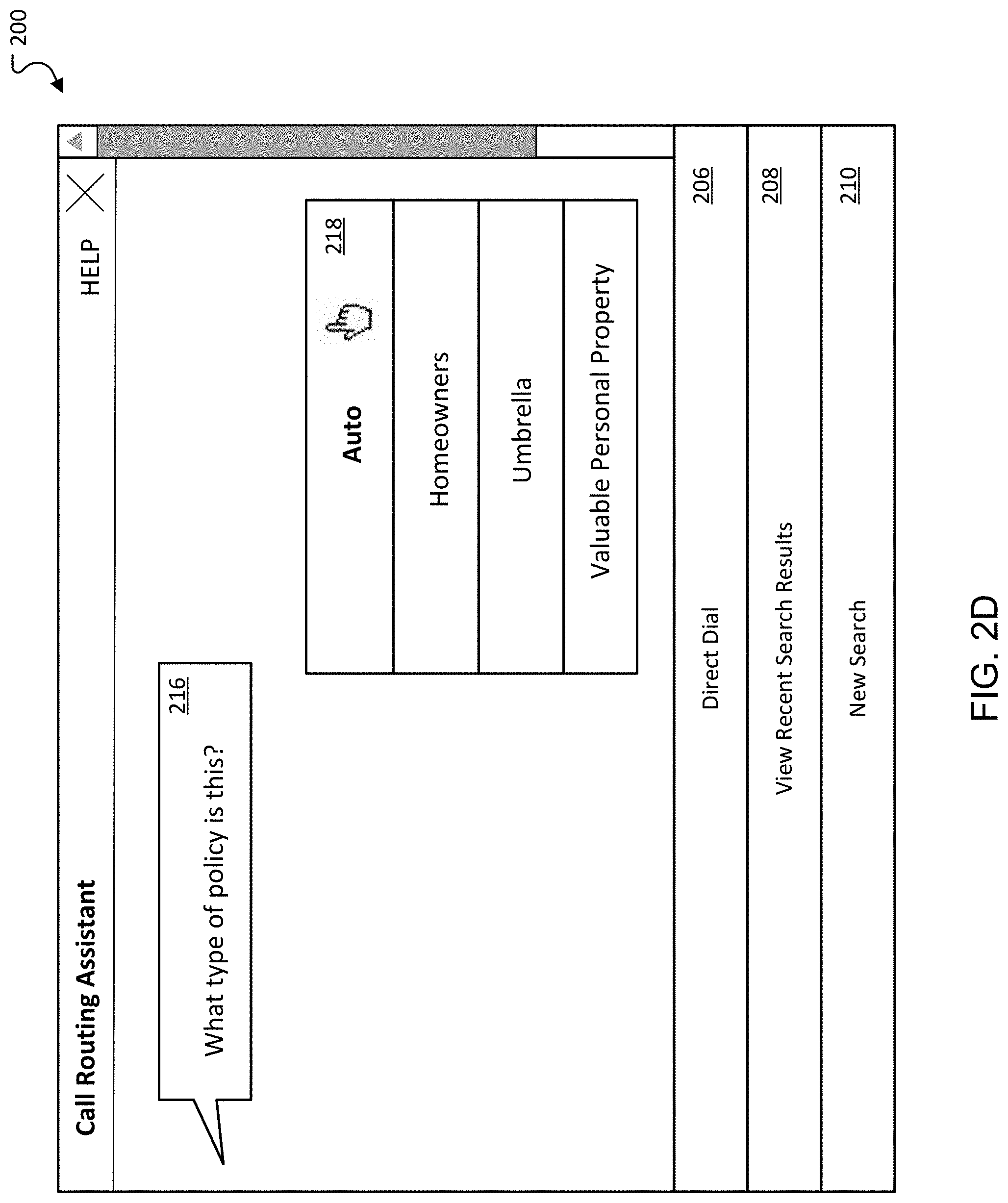 Patent US11785141 Figure 5 – Virtual assistant interface for call routing