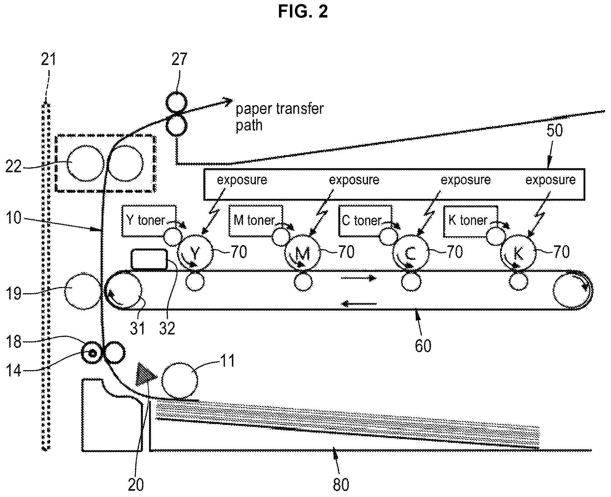 Patent US11785158 Figure 2 – Belt transfer type multi-function device and control method thereof