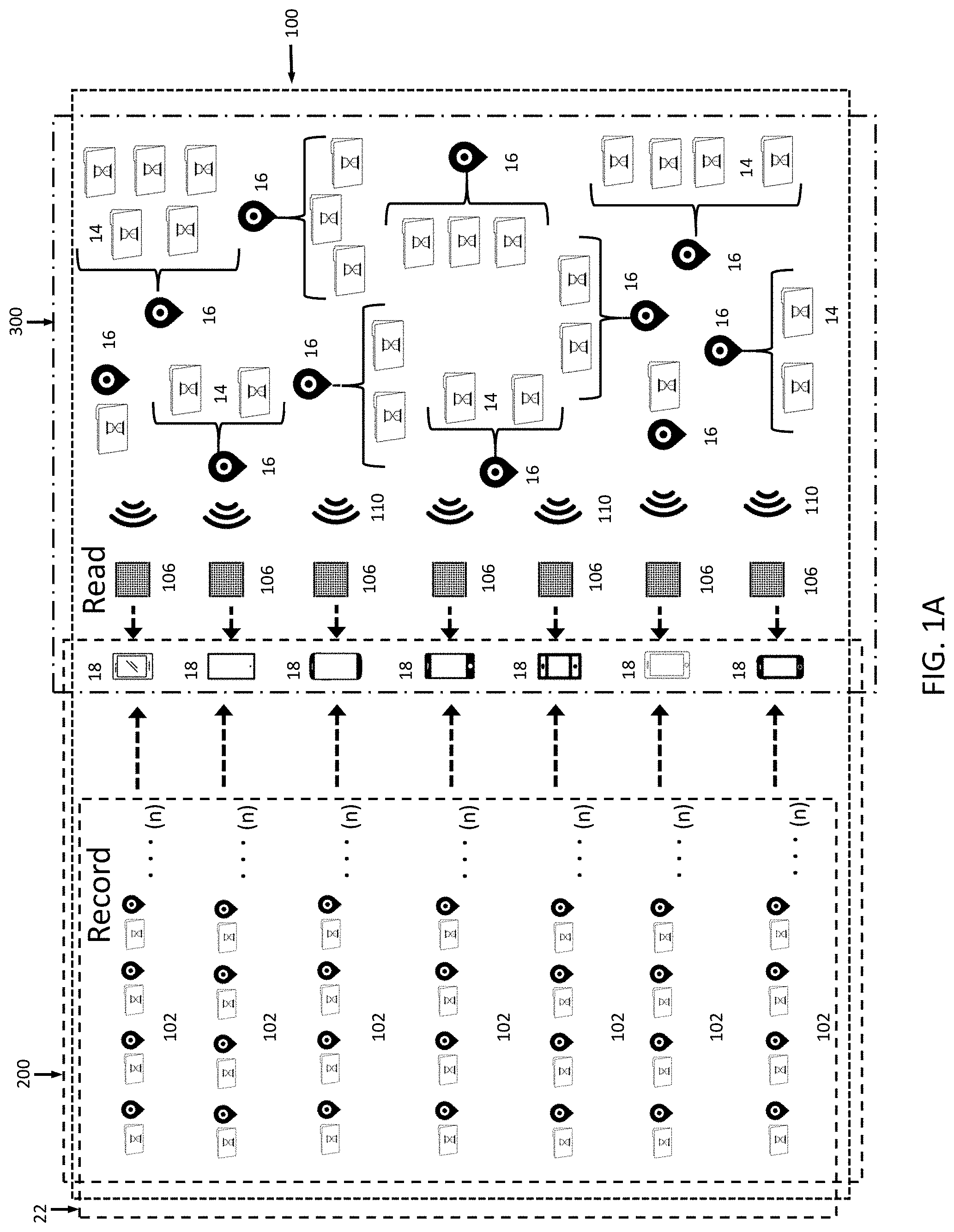 Patent US11785161 — System for user accessibility of tagged curated augmented reality content — Figure 1