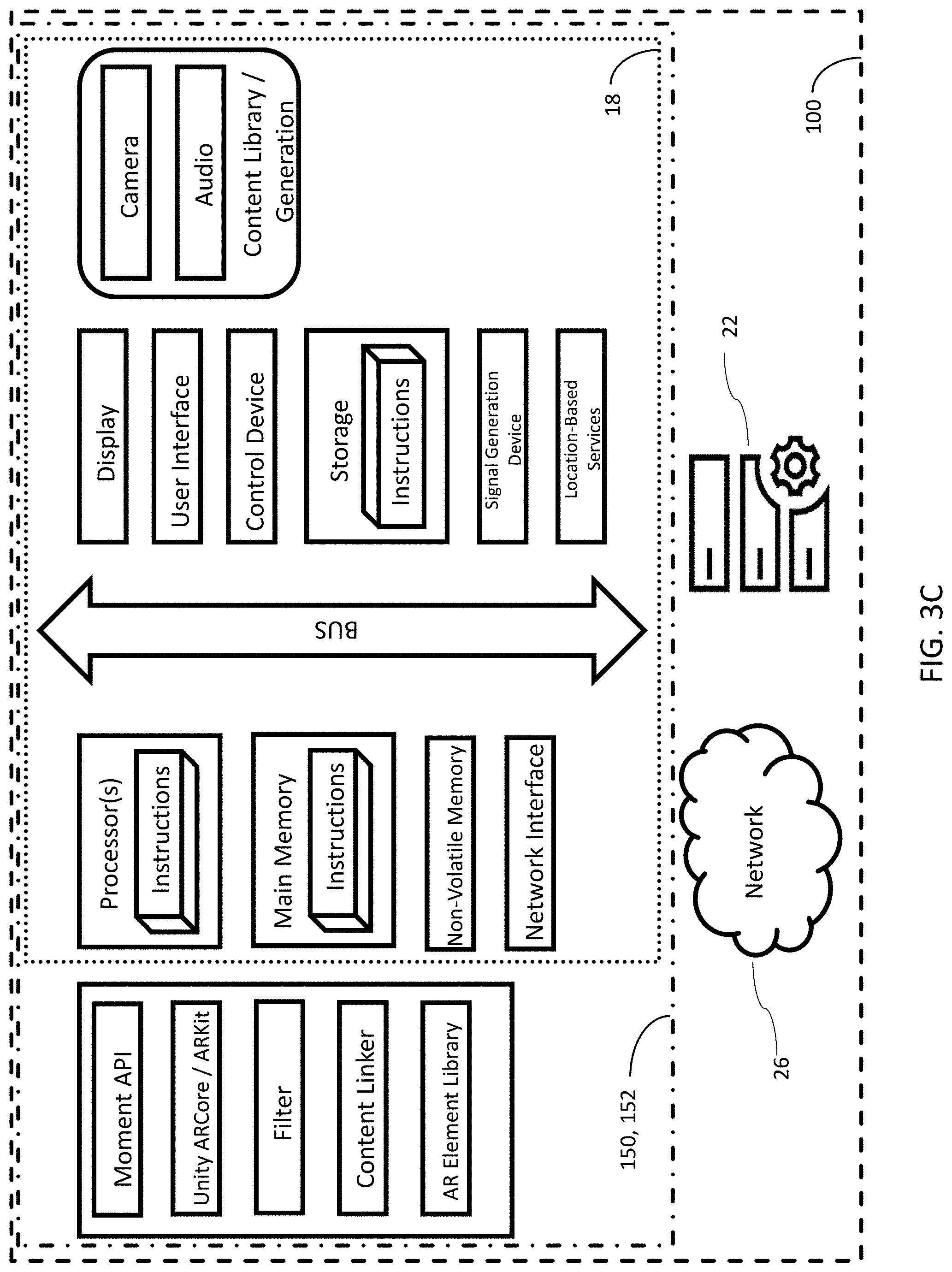 Patent US11785161 Figure 7 – System for user accessibility of tagged curated augmented reality content