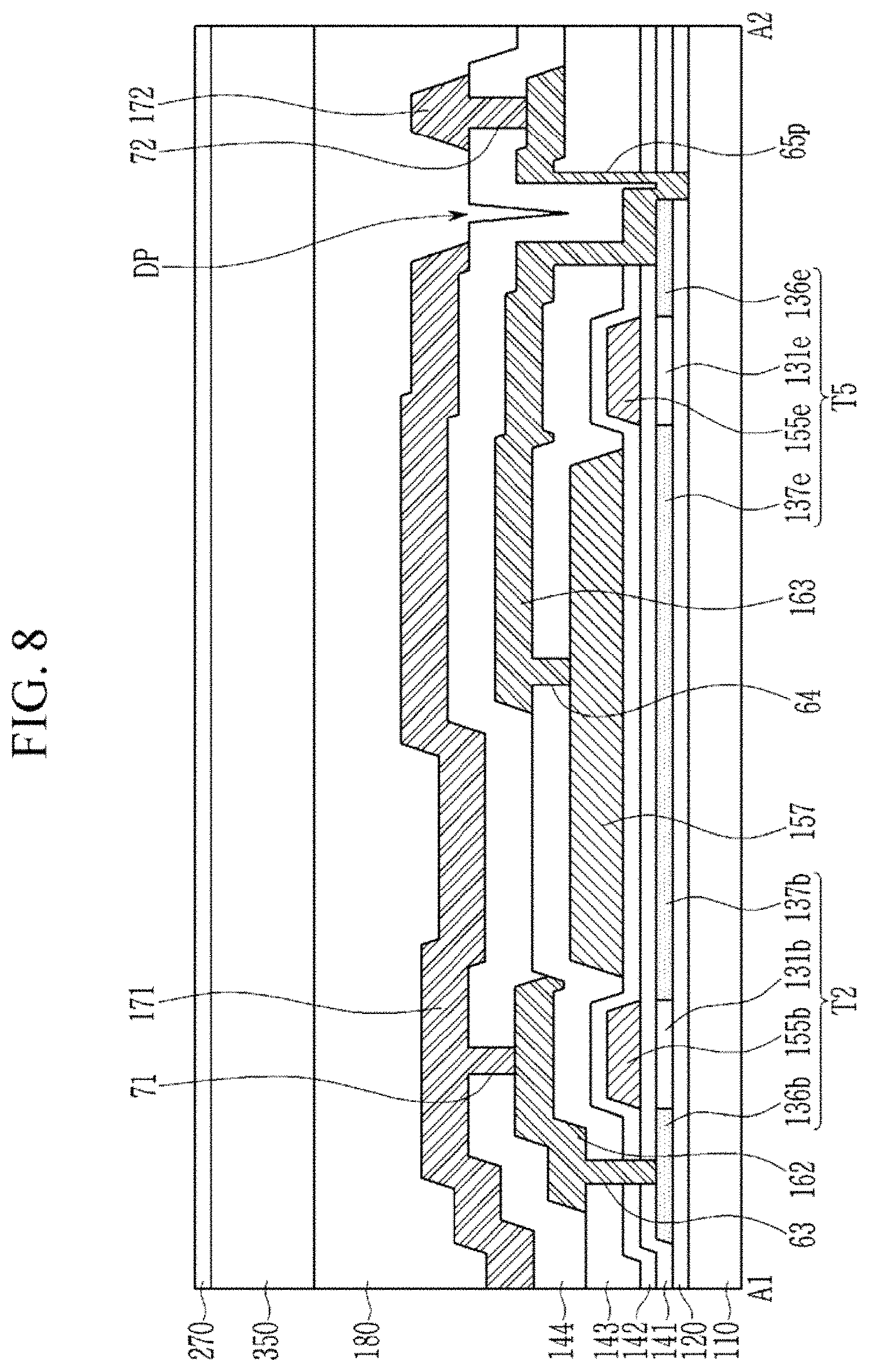 Patent US11785171 Figure 8 – Display device having an emission layer
