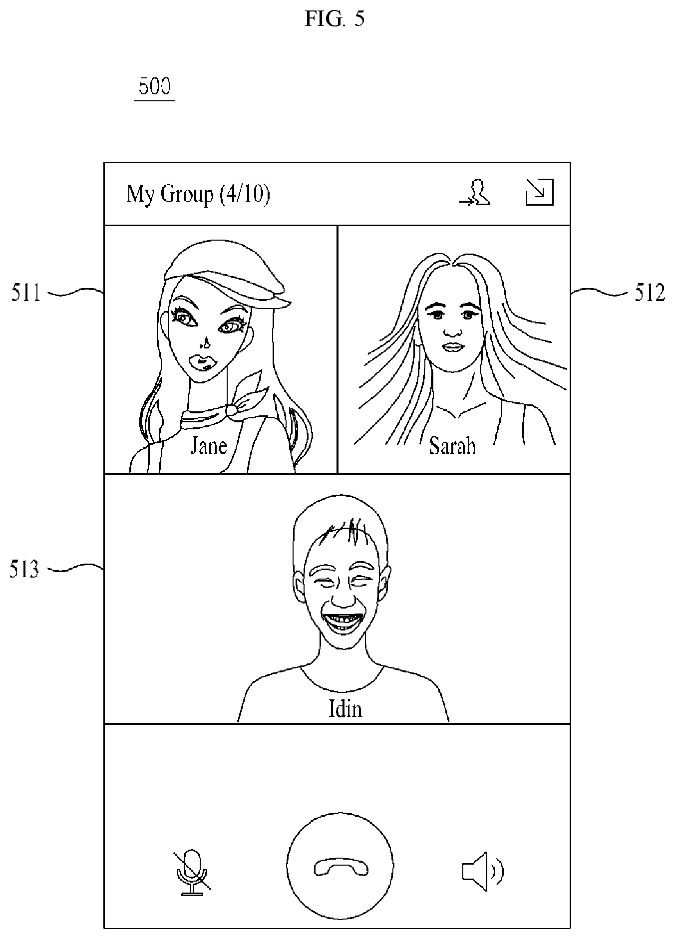 Patent US11785178 Figure 5 – Method, system, and non-transitory computer readable record medium for providing communication using video call bot