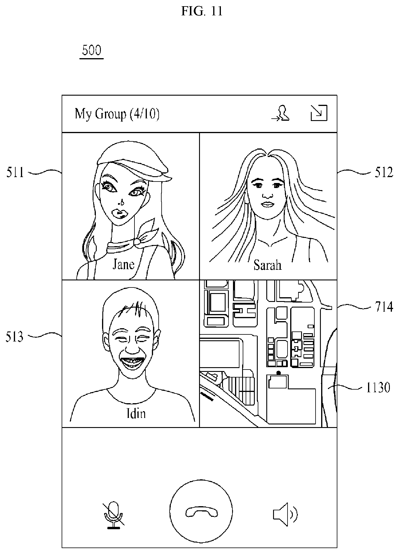 Patent US11785178 Figure 11 – Method, system, and non-transitory computer readable record medium for providing communication using video call bot
