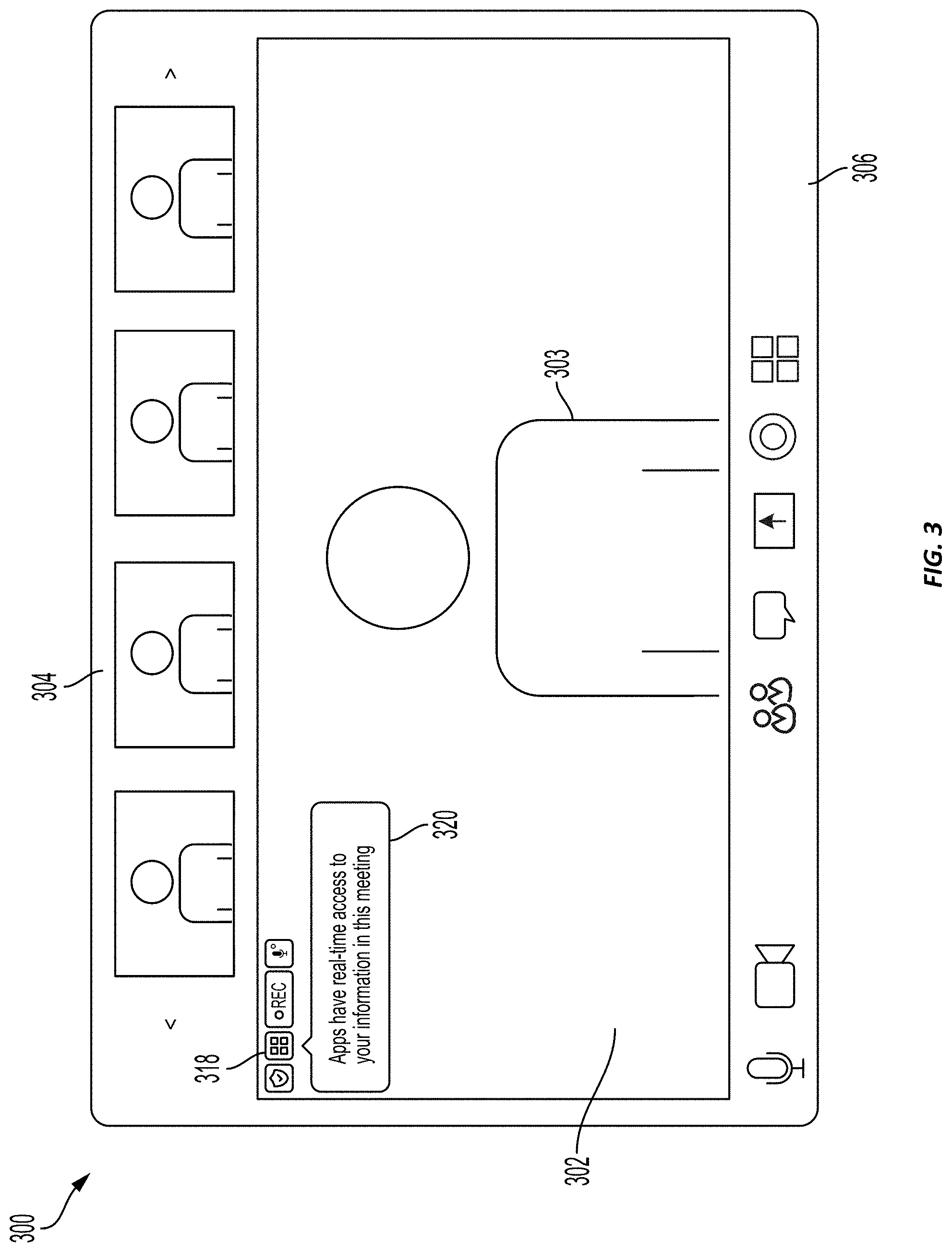 Patent US11785181 Figure 3 – Application access signal for videoconferences